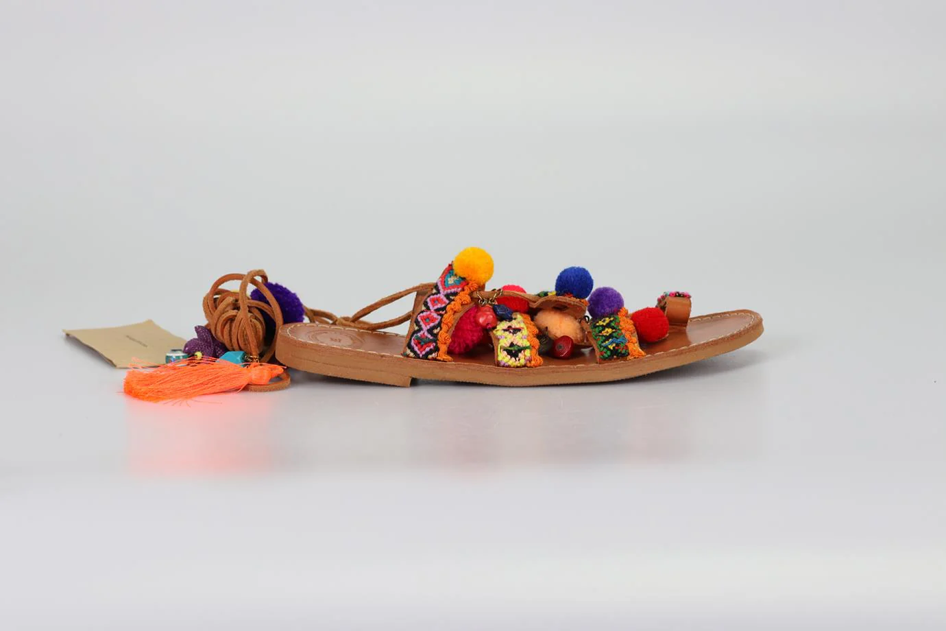 MUZUNGU SISTERS TIE UP SANDALS WITH CHARMS EU 38 UK 5 - Image 2