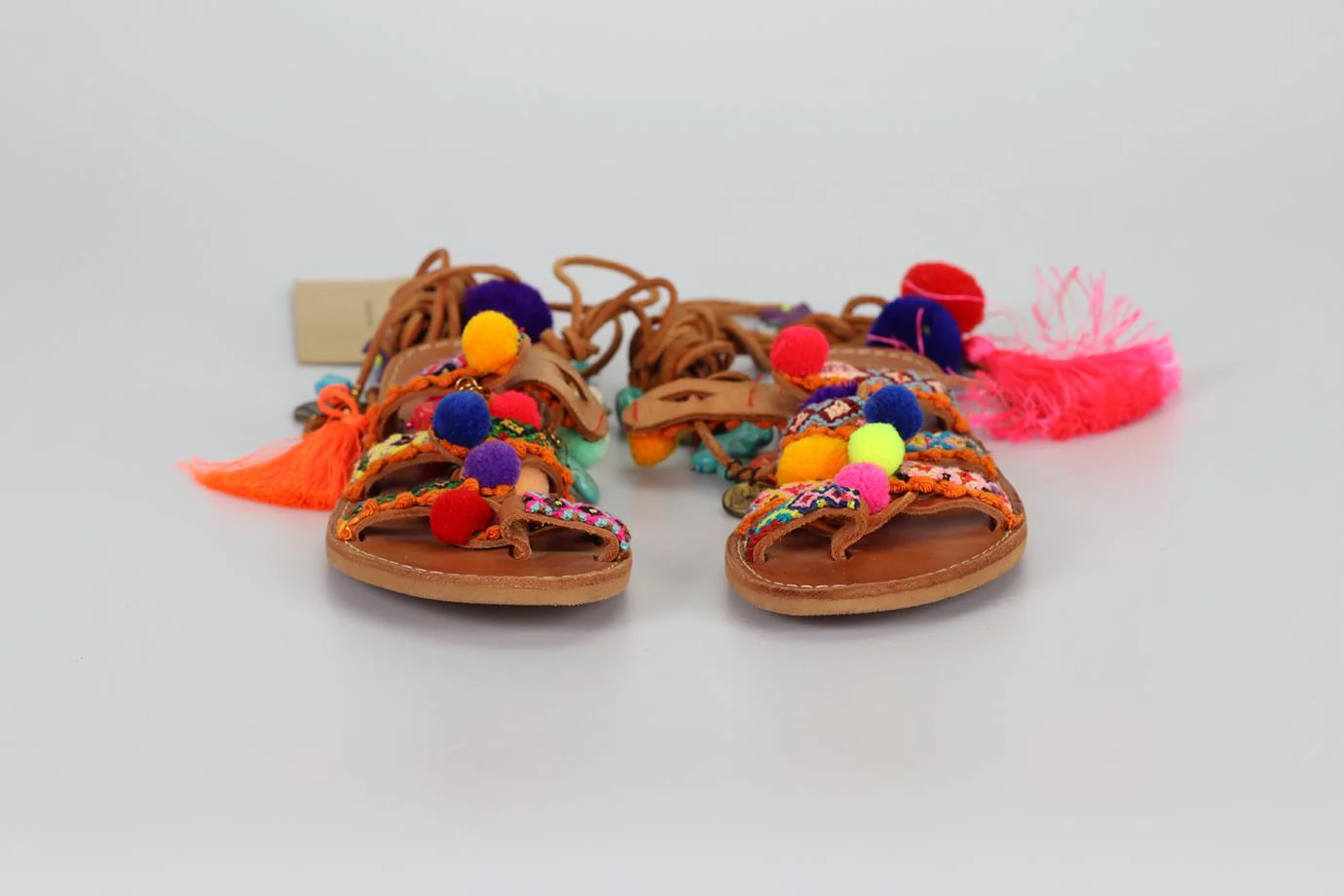 MUZUNGU SISTERS TIE UP SANDALS WITH CHARMS EU 38 UK 5 - Image 3