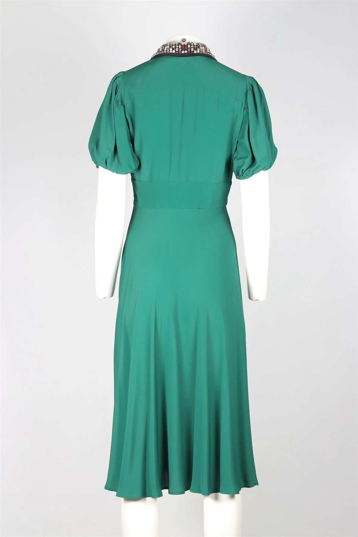 N°21 GREEN CRYSTAL AND SILK MIDI DRESS IT 42 UK 10 - Image 4