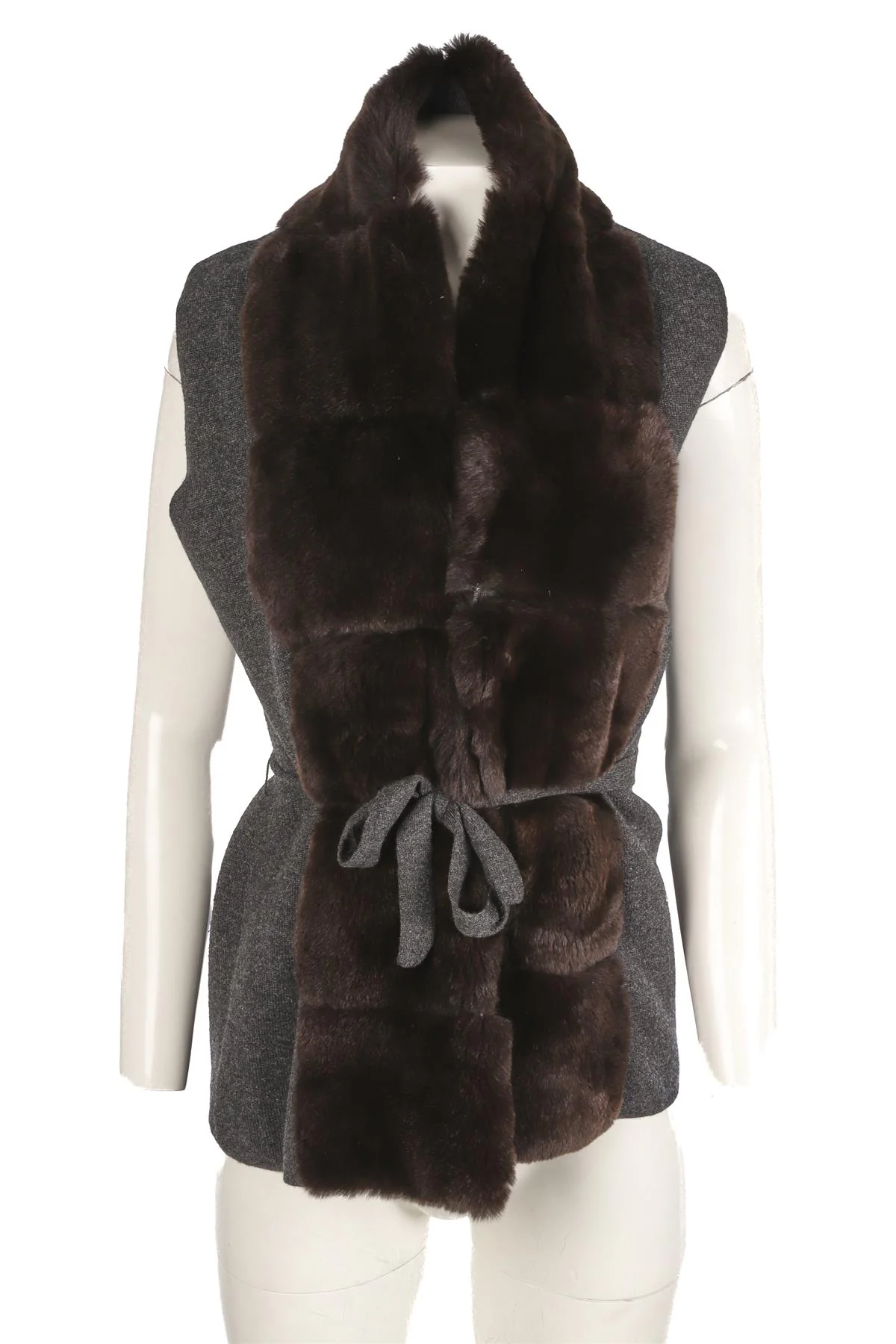 N.PEAL GREY CASHMERE GILET SMALL - Image 2
