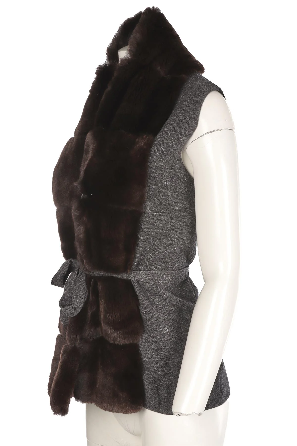 N.PEAL GREY CASHMERE GILET SMALL - Image 3