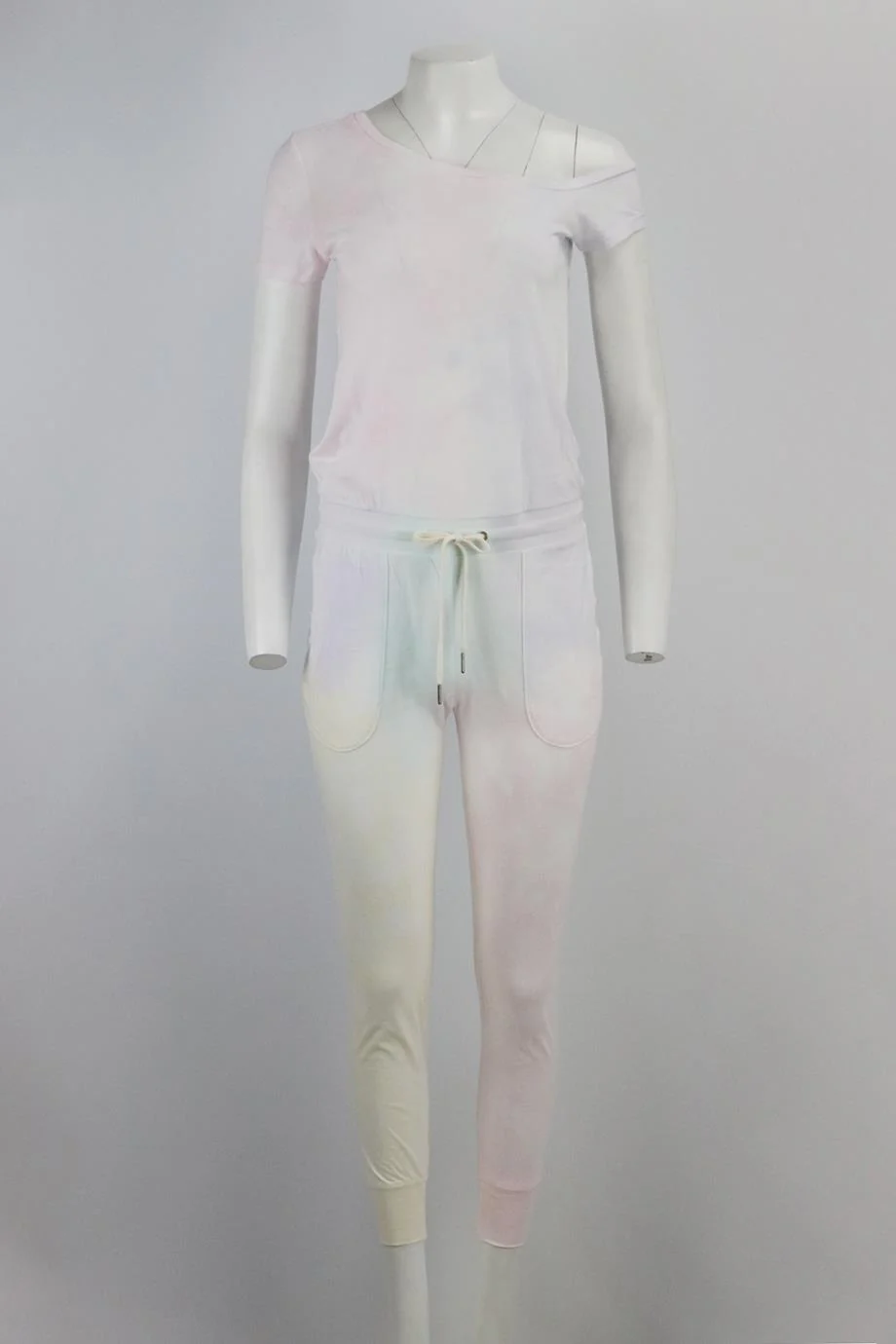 N:PHILANTHROPY ONE SHOULDER TIE DYED STRETCH COTTON JUMPSUIT SMALL - Image 2