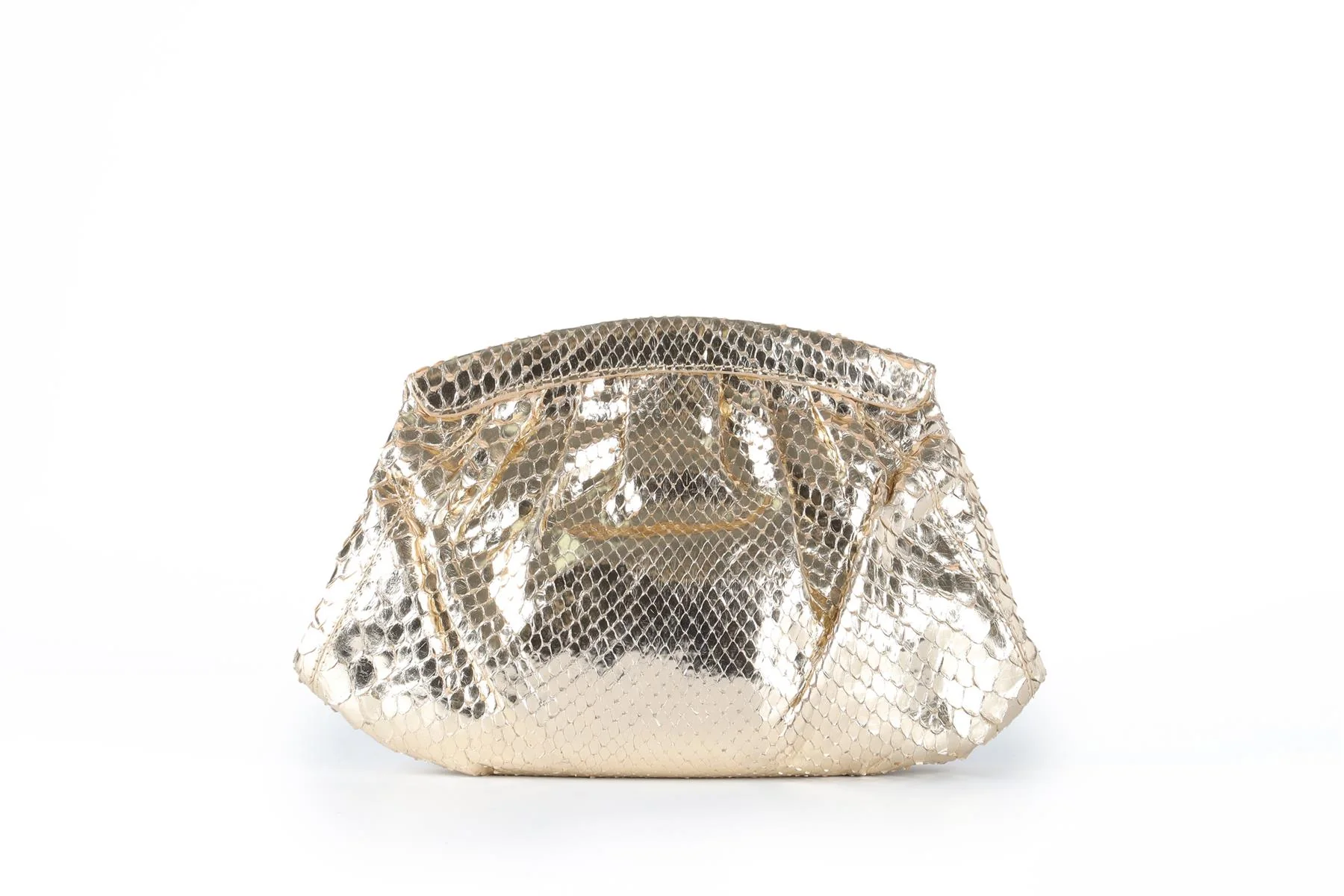 NANCY GONZALEZ GOLD PYTHON CLUTCH - Image 2
