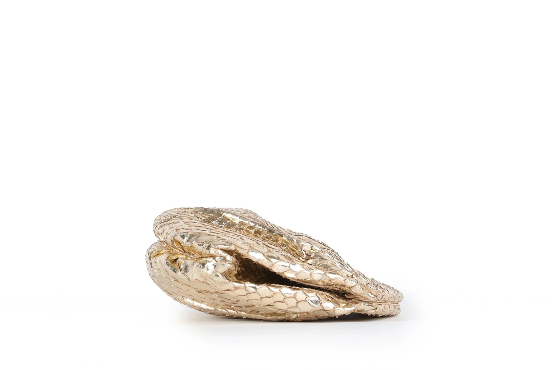 NANCY GONZALEZ GOLD PYTHON CLUTCH - Image 4