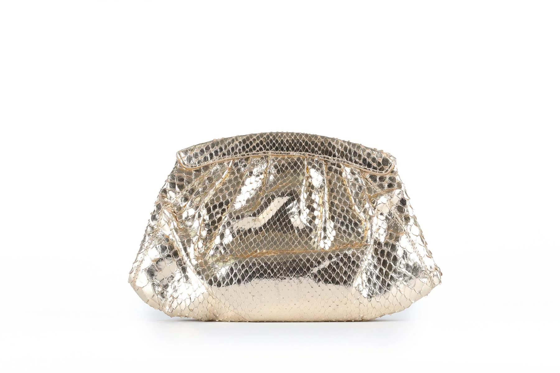 NANCY GONZALEZ GOLD PYTHON CLUTCH - Image 6