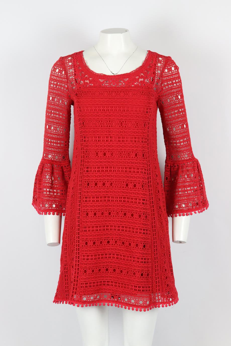NANETTE LEPORE BRODERIE ANGLAISE COTTON DRESS US 4 UK 8 - Image 2