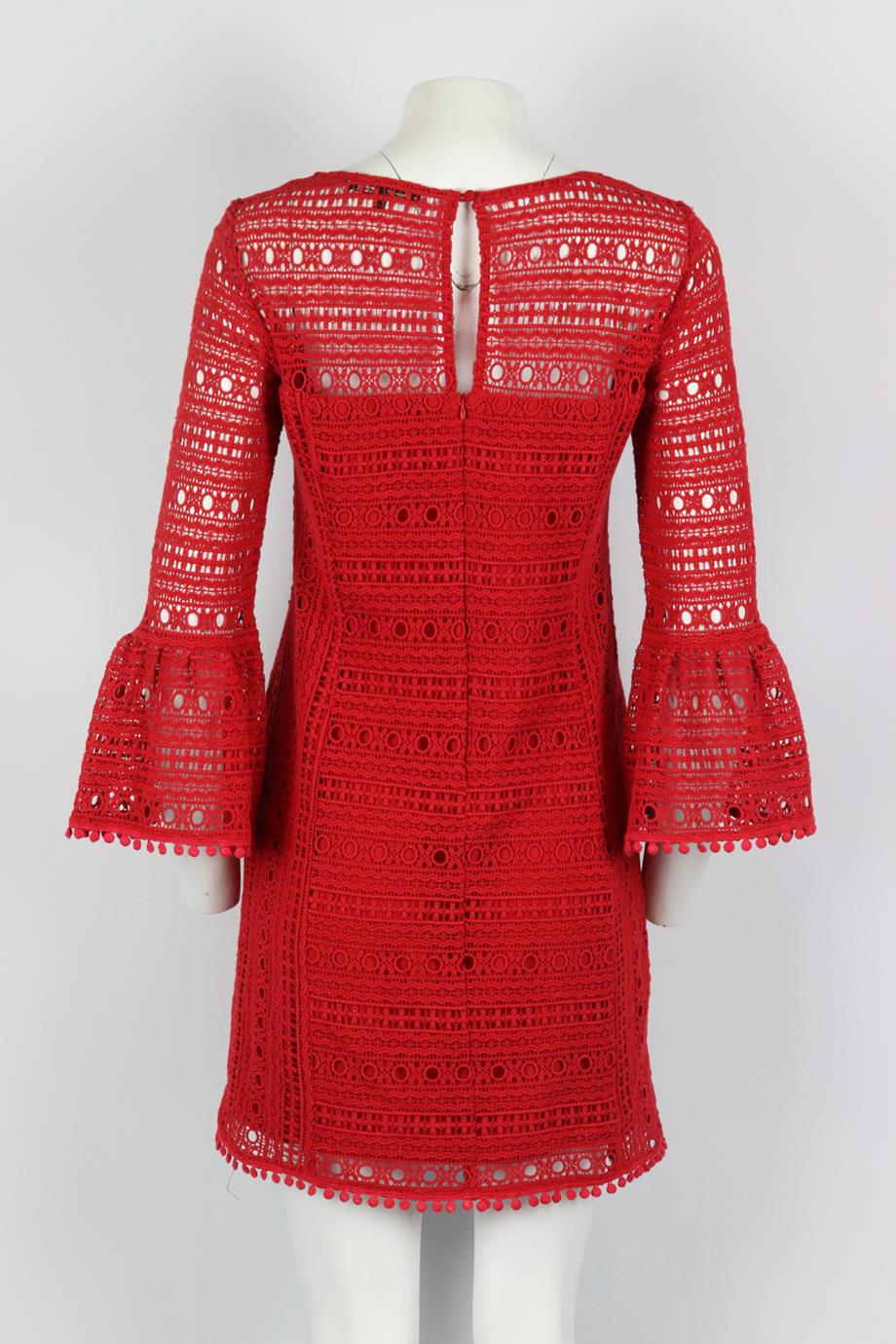 NANETTE LEPORE BRODERIE ANGLAISE COTTON DRESS US 4 UK 8 - Image 4