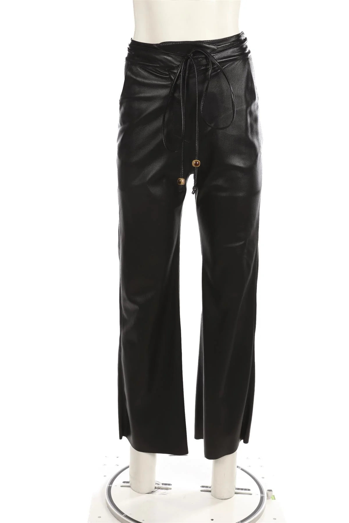 NANUSHKA BLACK FAUX LEATHER STRAIGHT LEG PANTS XSMALL - Image 2