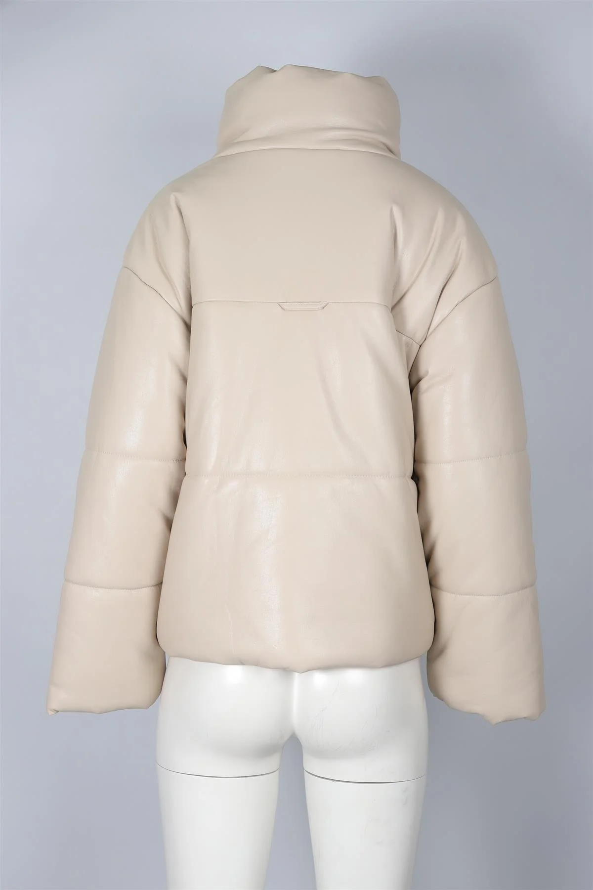 NANUSHKA CREAM PADDED FAUX LEATHER JACKET SMALL - Image 4