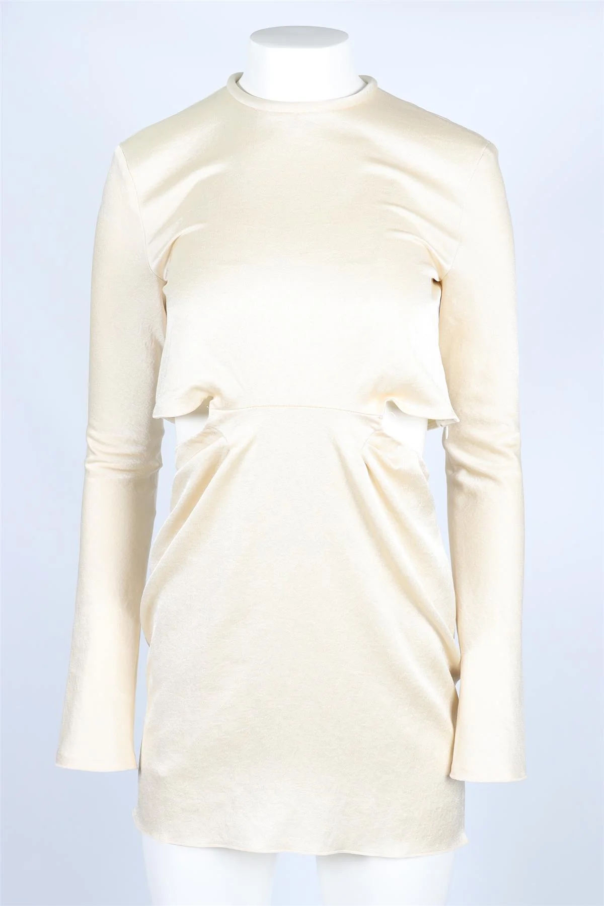NANUSHKA CREAM SATIN MINI DRESS XSMALL - Image 2