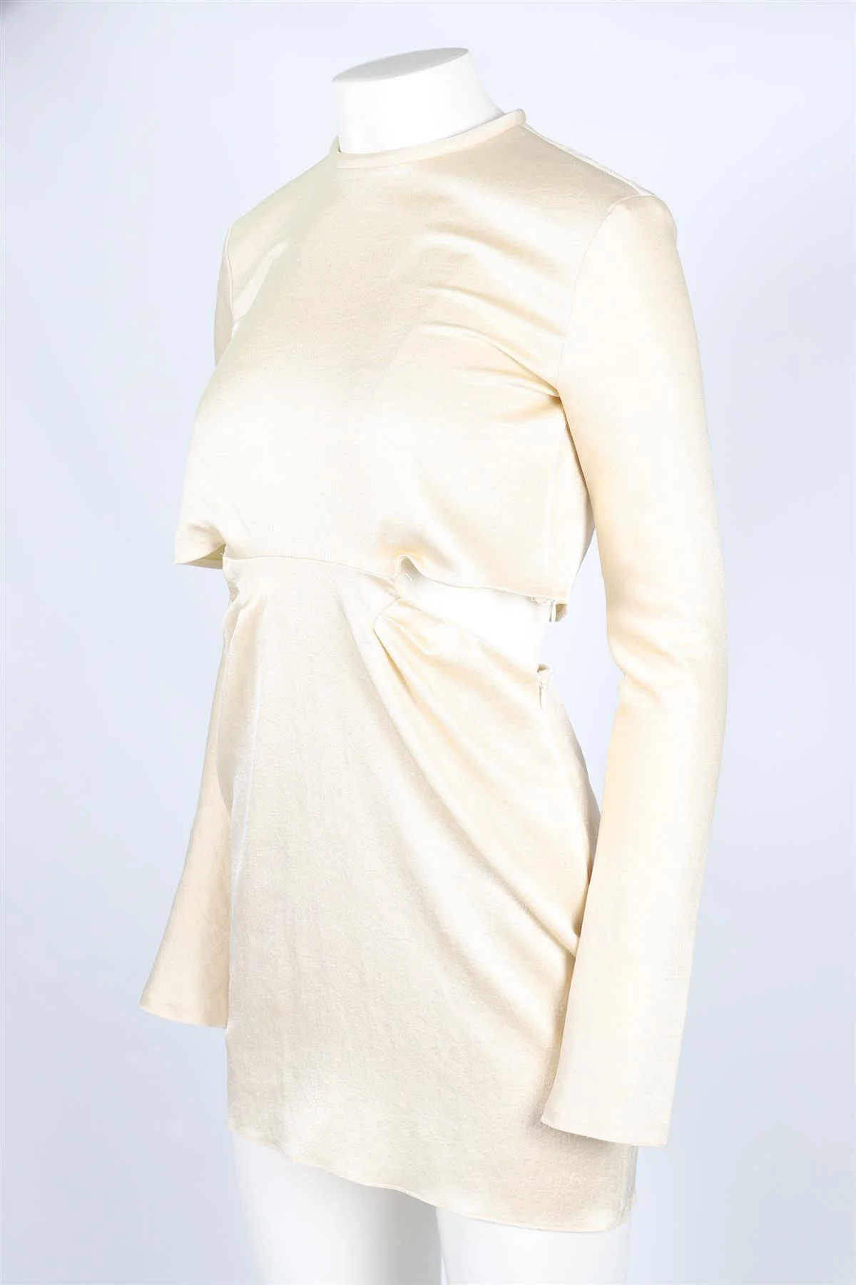 NANUSHKA CREAM SATIN MINI DRESS XSMALL - Image 3