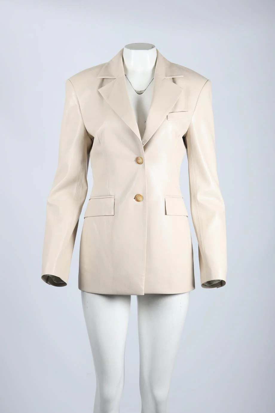 NANUSHKA FAUX LEATHER BLAZER SMALL - Image 2