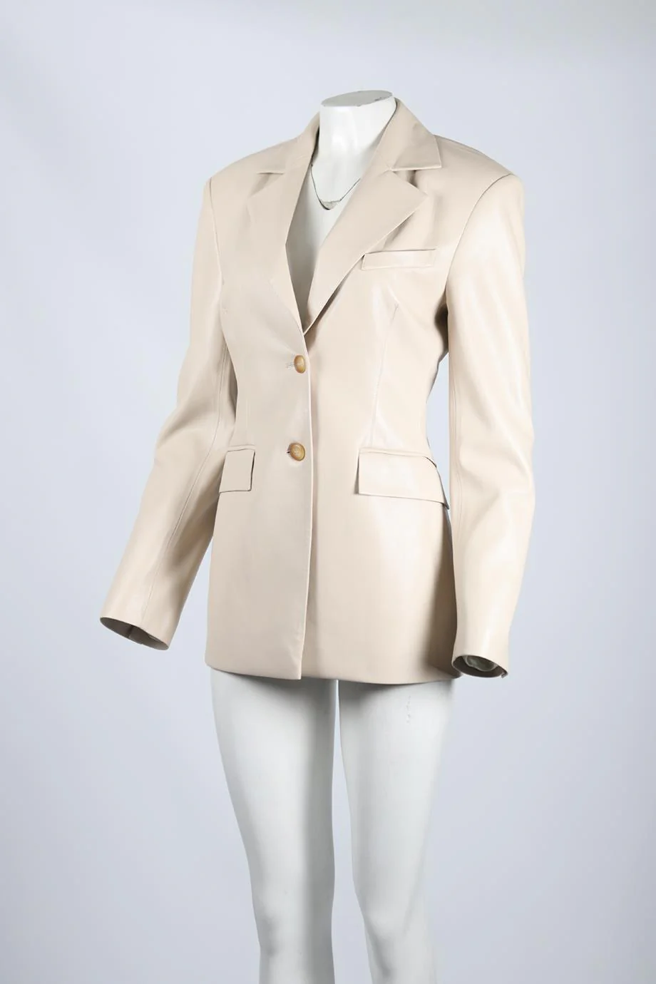 NANUSHKA FAUX LEATHER BLAZER SMALL - Image 3