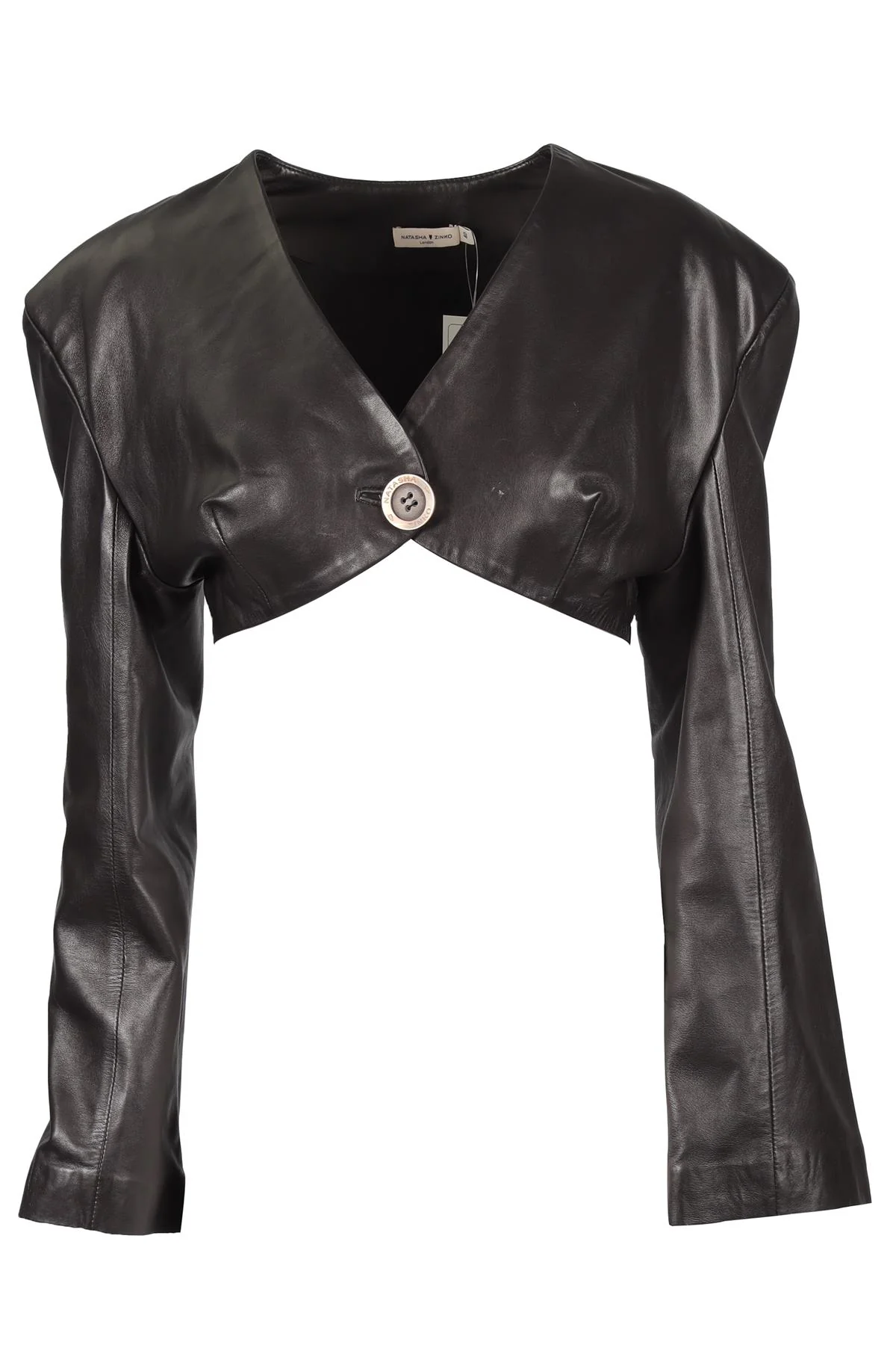 NATASHA ZINKO BLACK LEATHER JACKET FR 40 UK 12