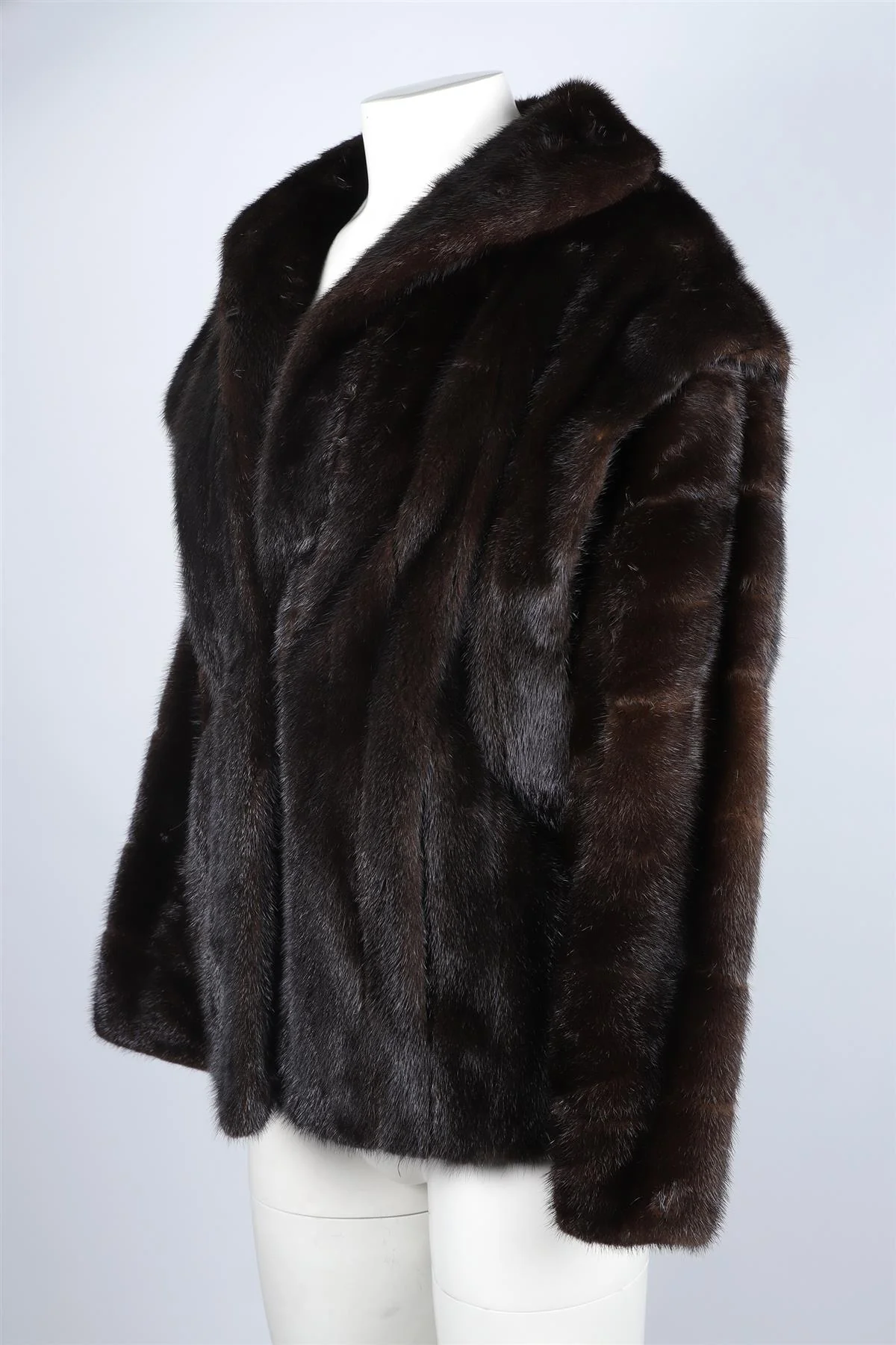 NEIMAN MARCUS BROWN MINK FUR JACKET MEDIUM - Image 3