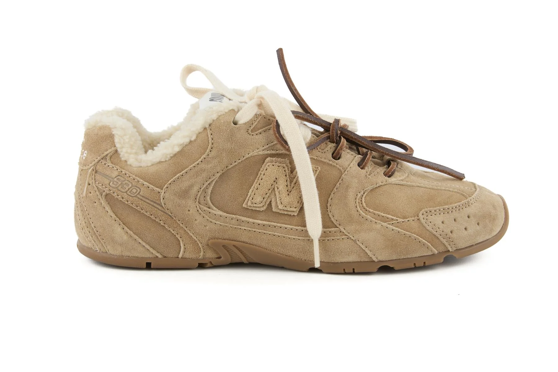 NEW BALANCE + MIU MIU BEIGE 530 SL SUEDE SNEAKERS EU 38 UK 5 US 8 - Image 2