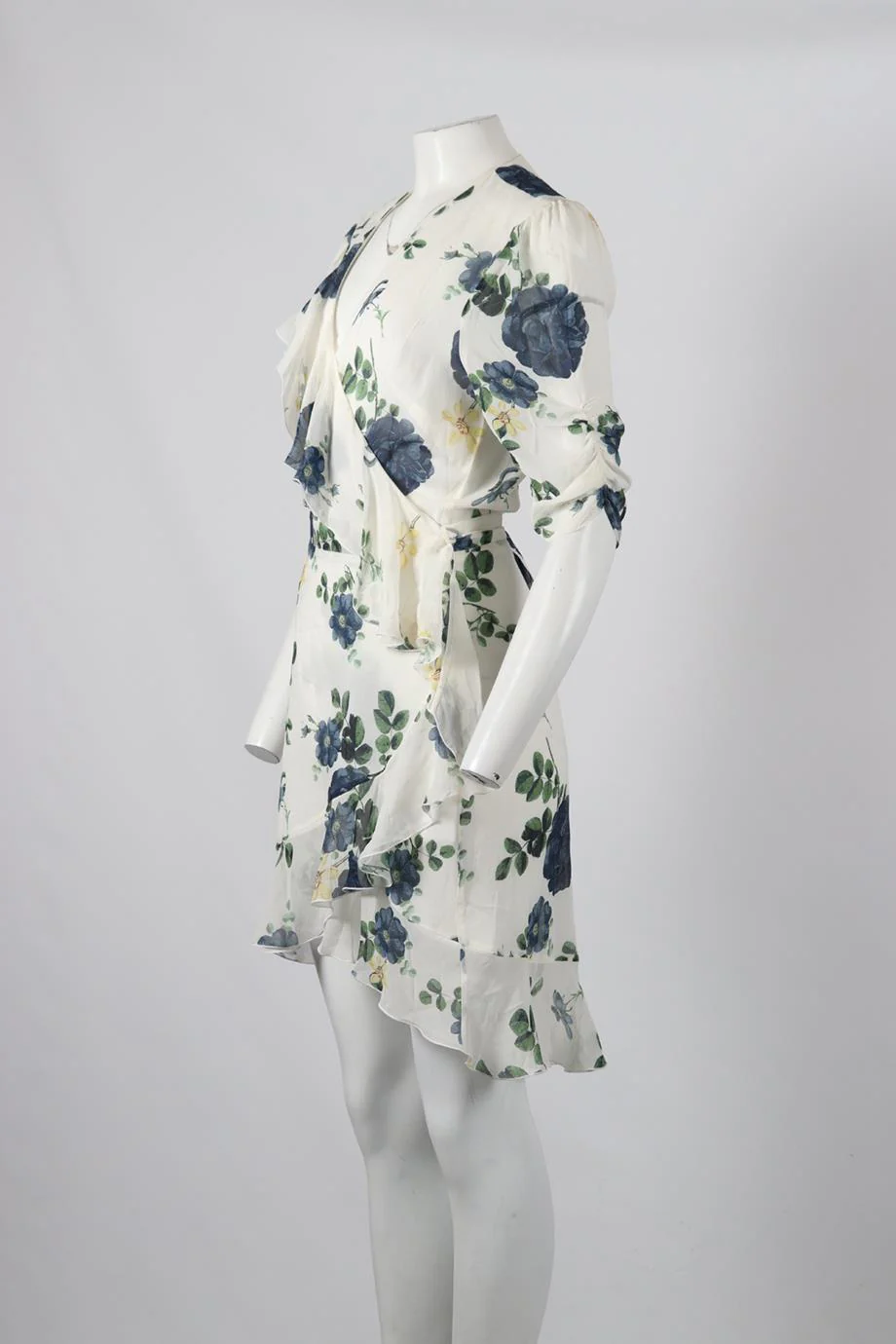 NICHOLAS FLORAL PRINT CREPE WRAP MINI DRESS UK 14 - Image 3