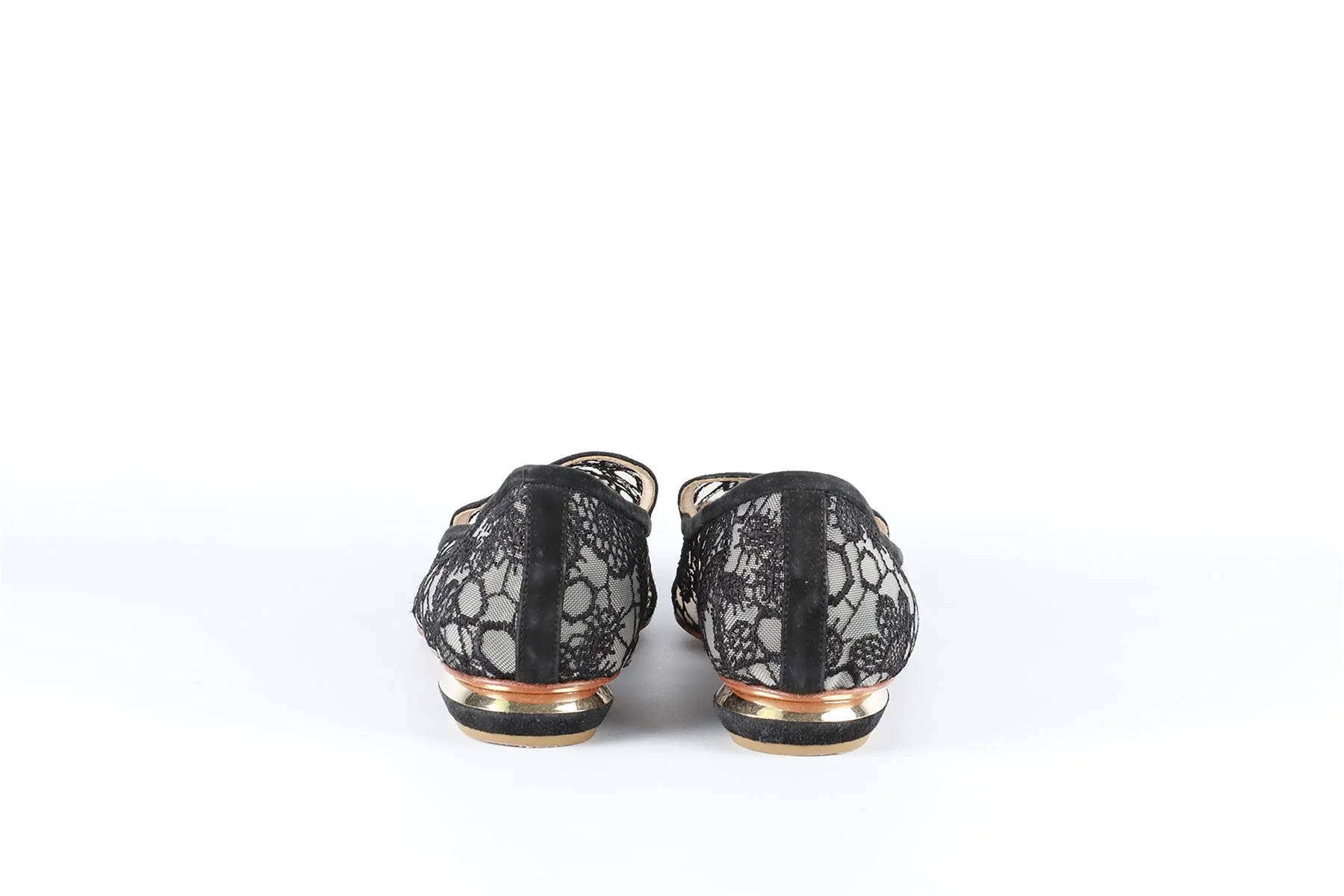 NICHOLAS KIRKWOOD BLACK LACE AND LEATHER BALLERINA FLATS EU 39 UK 6 US 9 - Image 5