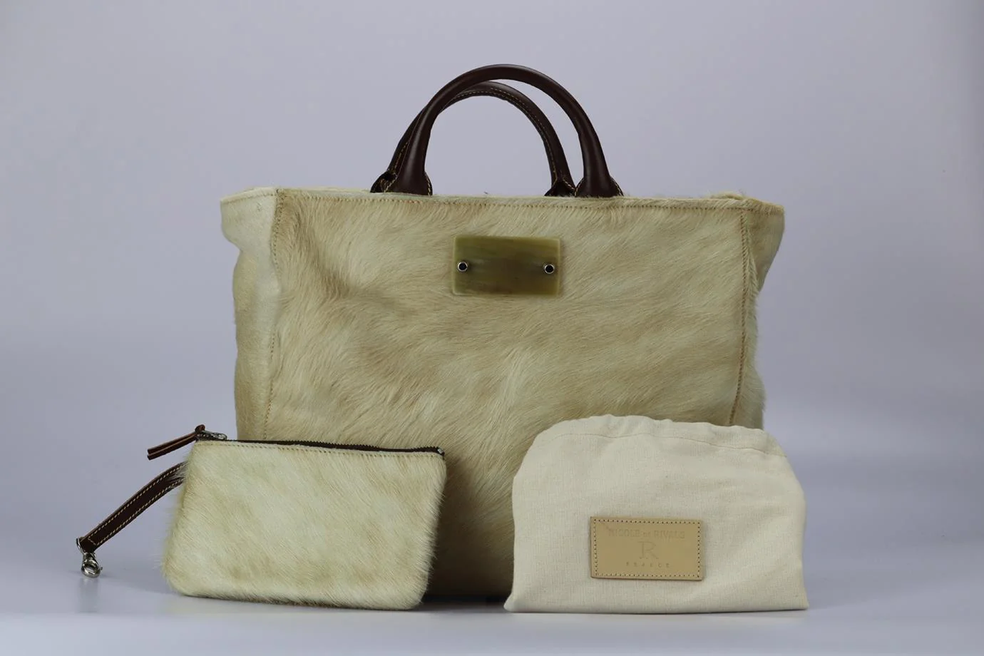 NICOLE DE RIVALS CALF HAIR AND LEATHER TOTE BAG - Image 7