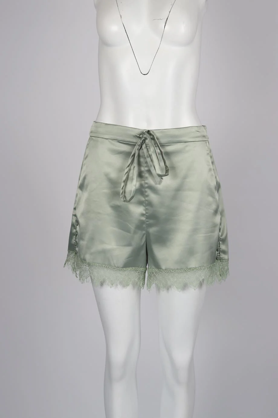 NIGHT NIGHT BY JONATHAN SIMKHAI LACE TRIMMED SATIN SHORTS LARGE - Image 2