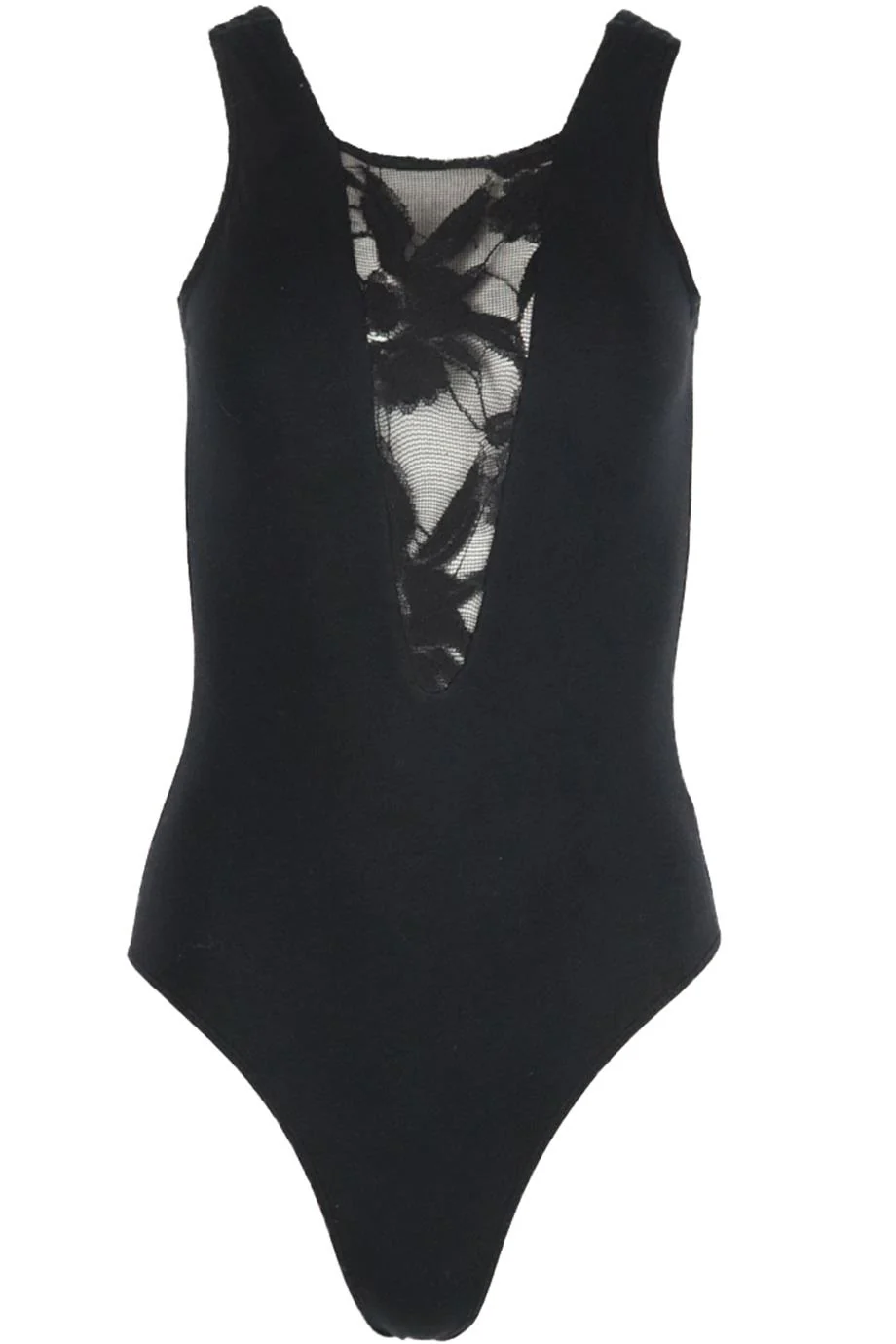 NIGHTCAP MESH PANELED STRETCH JERSEY BODYSUIT UK 8