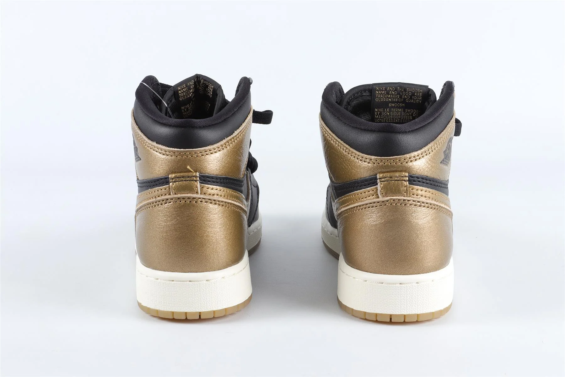 NIKE BLACK AND GOLD LEATHER HIGH TOPS EU 36 UK 3.5 US 4 - Image 5