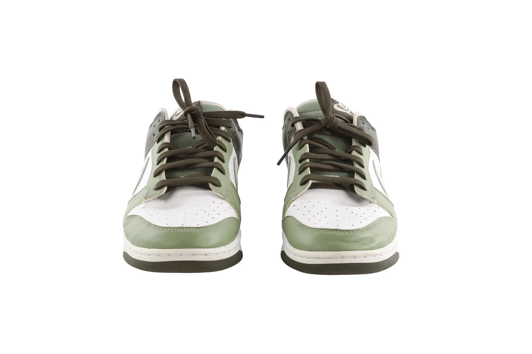 NIKE GREEN DUNK LOW WHITE/OIL GREEN CARGO KHAKI MEN'S LEATHER SNEAKERS EU 47.5 UK 12 US 13 - Image 3