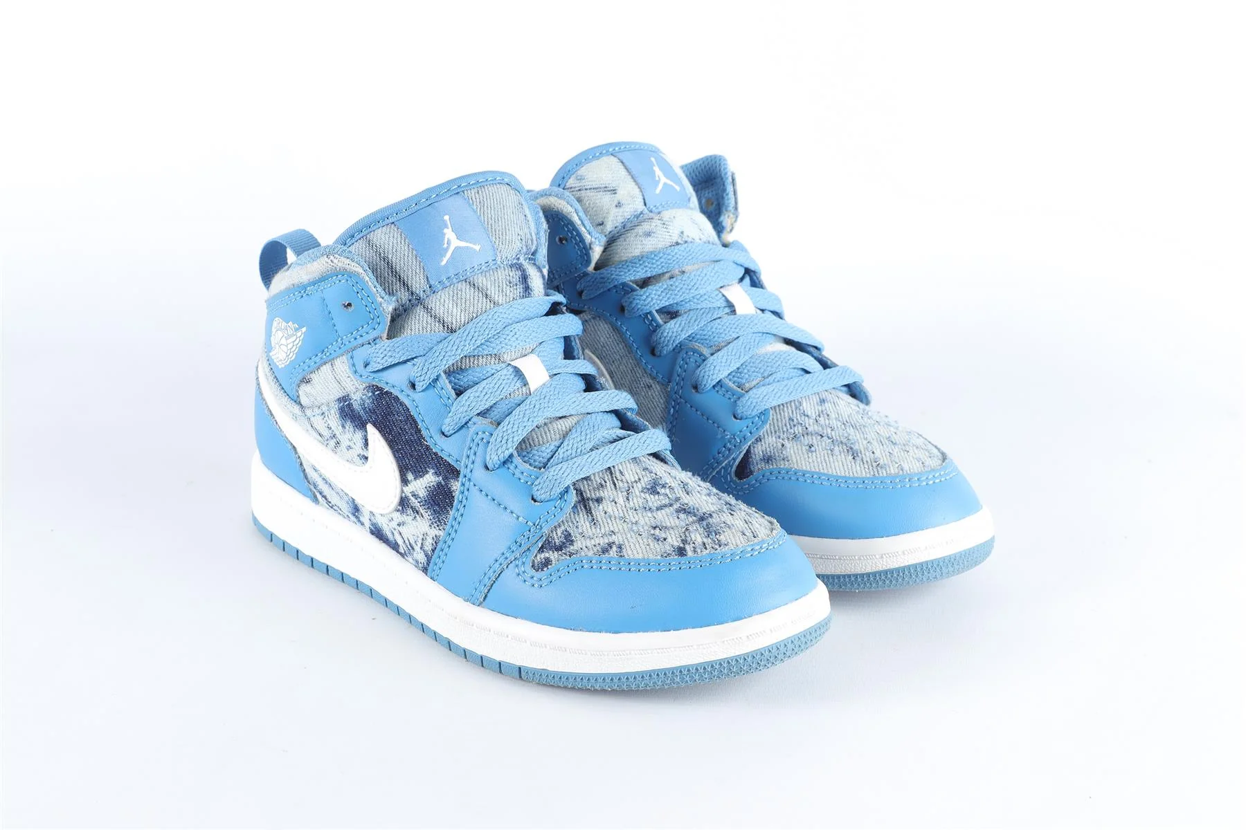 NIKE KIDS BOYS JORDAN 1 MID WASHED DENIM SNEAKERS EU 32 UK 13.5 US 1 - Image 2