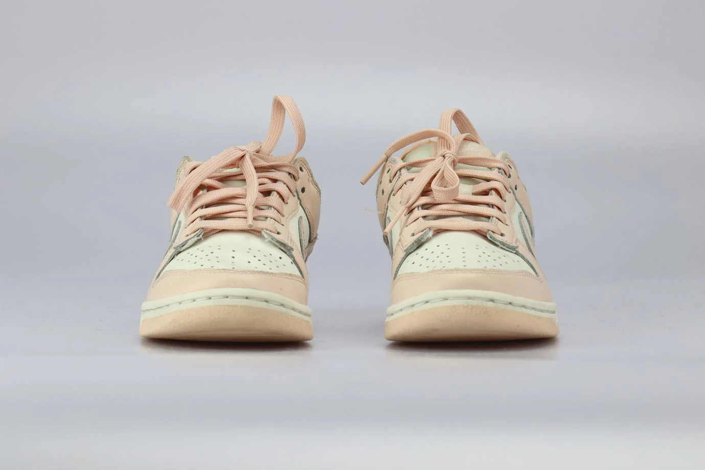 NIKE KIDS GIRLS DUNK LOW ORANGE PEARL LEATHER SNEAKERS EU 36 UK 3 - Image 3