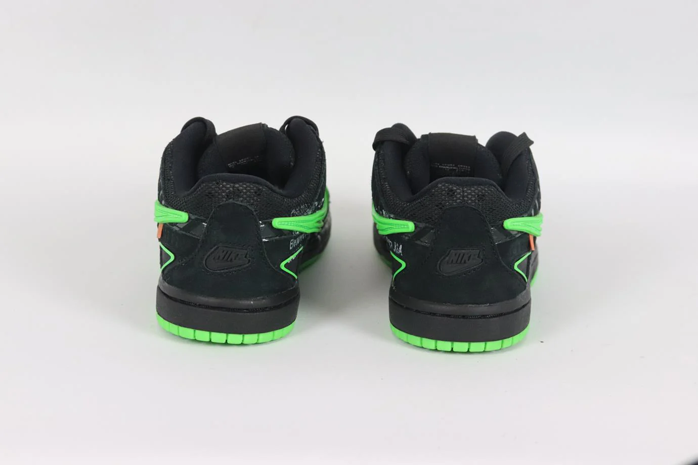 NIKE + OFF-WHITE KIDS UNISEX AIR RUBBER DUNK GREEN STRIKE SNEAKERS EU 32 UK 13.5 - Image 4