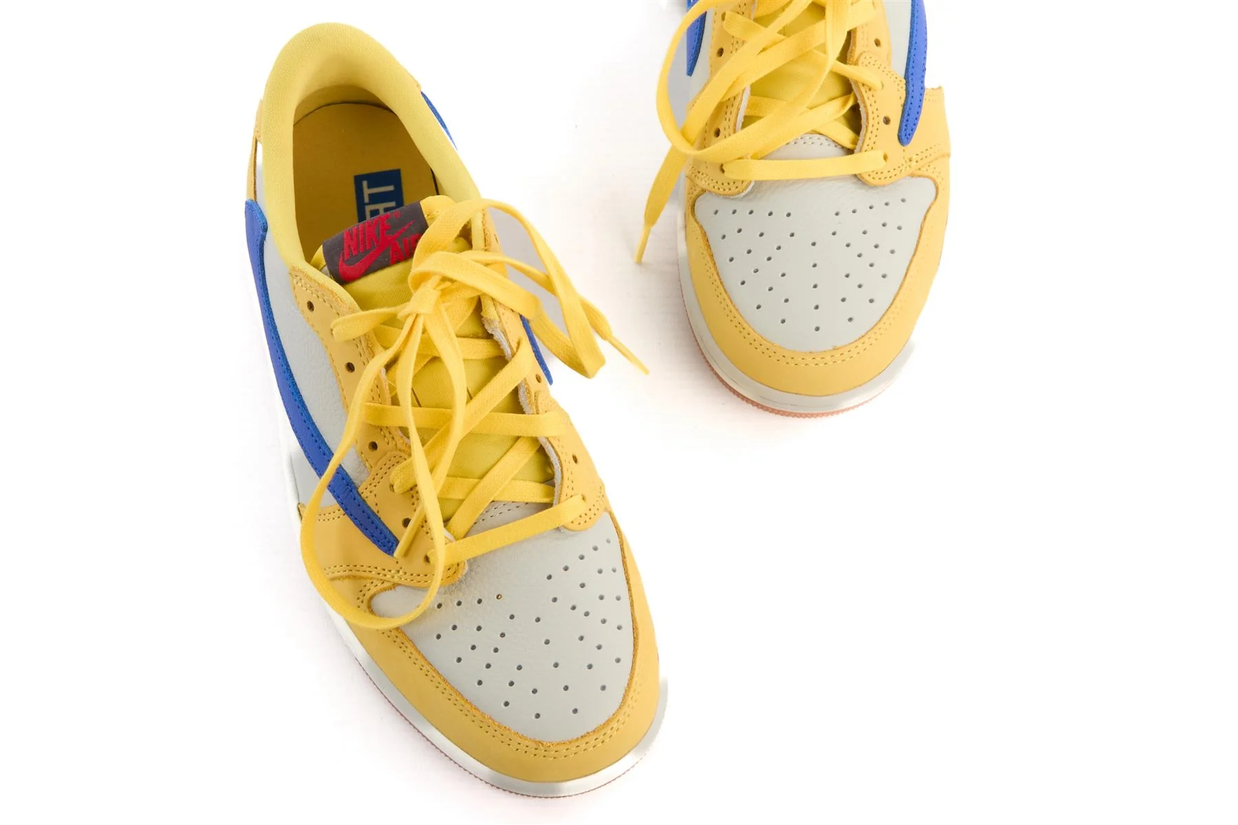NIKE + TRAVIS SCOTT BLACK AIR JORDAN 1 CANARY SNEAKERS UK 5.5 EU 39 US 6 - Image 4