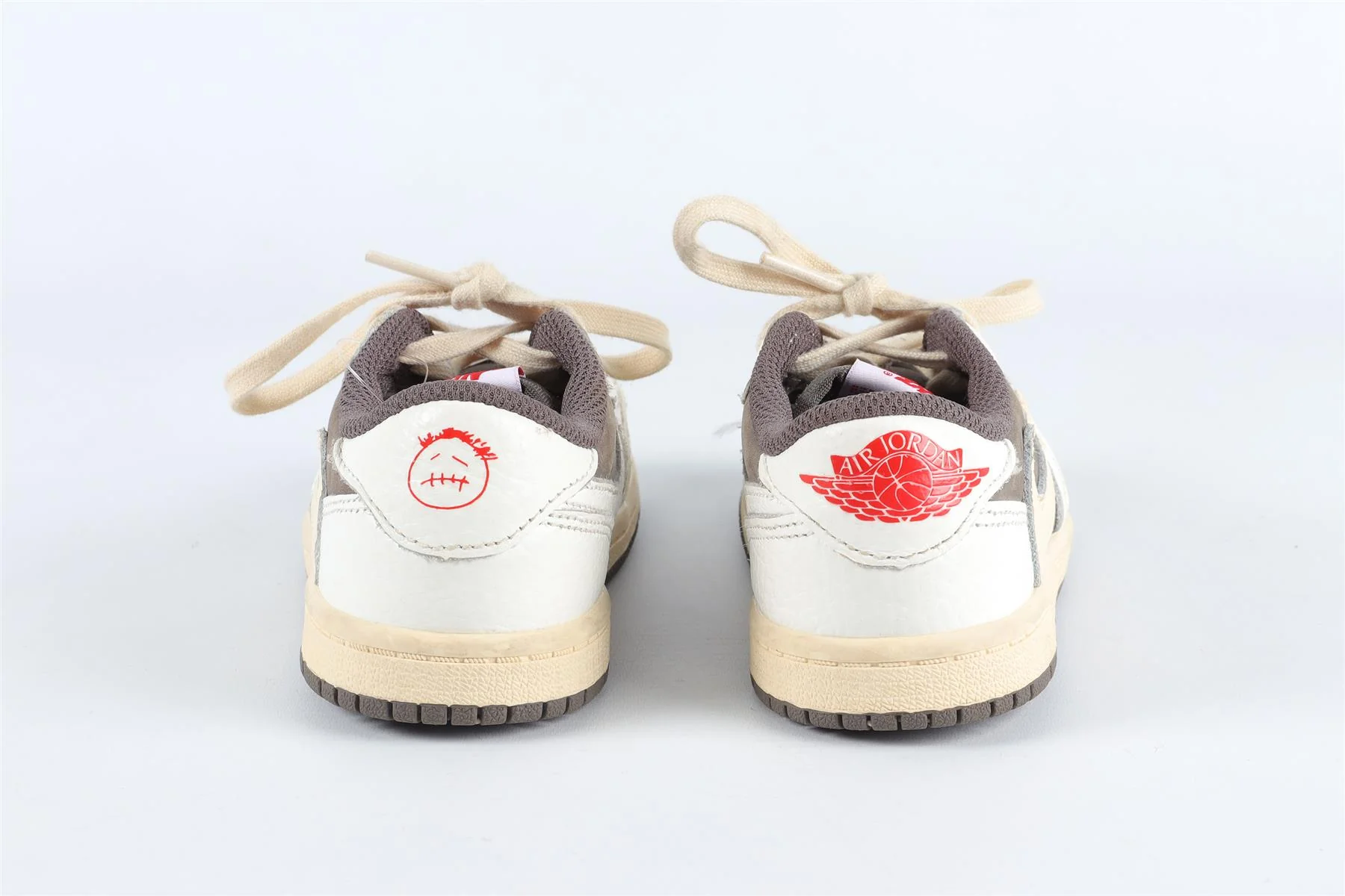 NIKE + TRAVIS SCOTT BROWN KIDS AIR JORDAN 1 REVERSE MOCHA SNEAKERS EU 27 UK 9.5 US 10 - Image 5