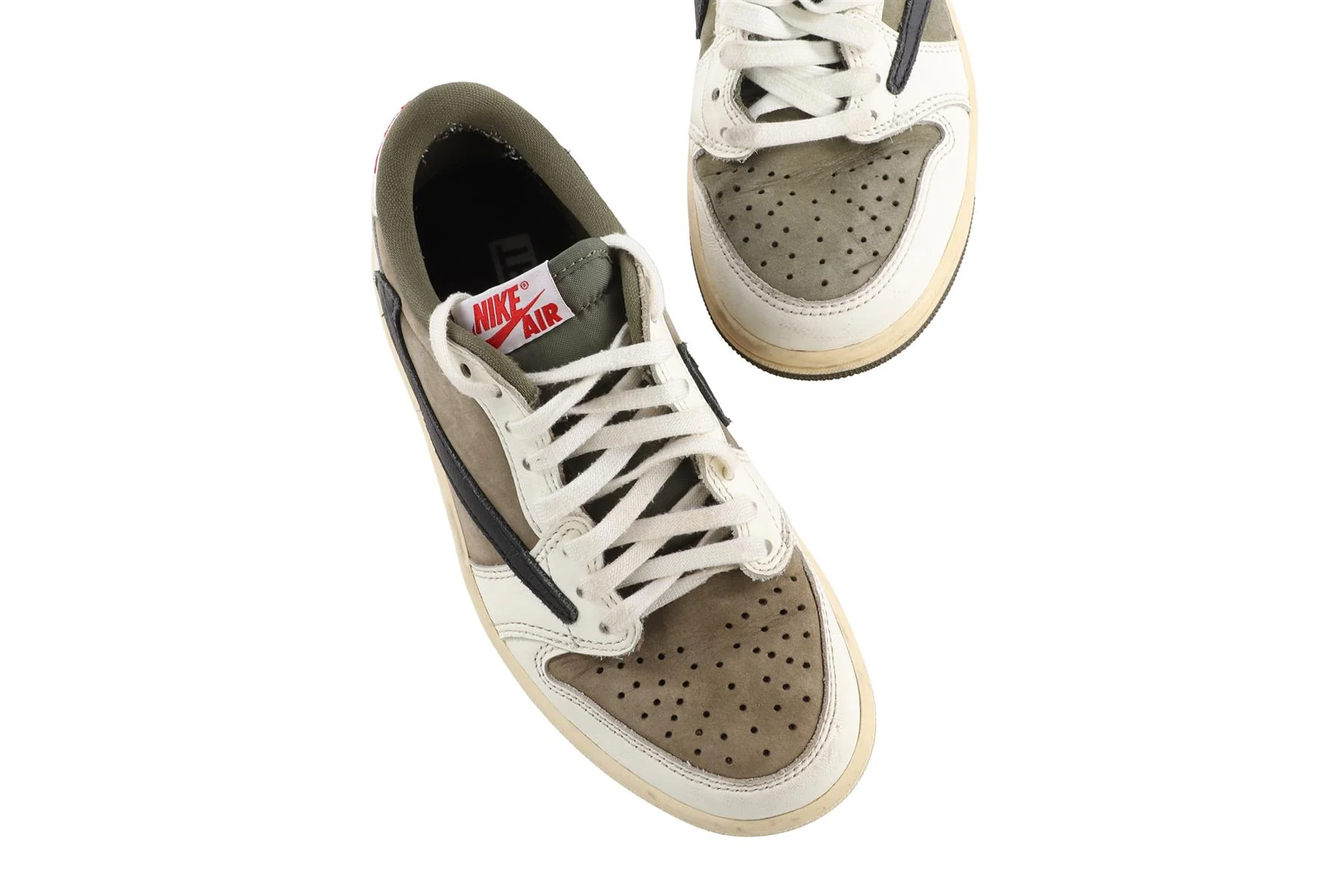 NIKE + TRAVIS SCOTT KID'S BOYS AIR JORDAN MEDIUM OLIVE SNEAKERS EU 36.5 UK 4 US 4.5 - Image 4