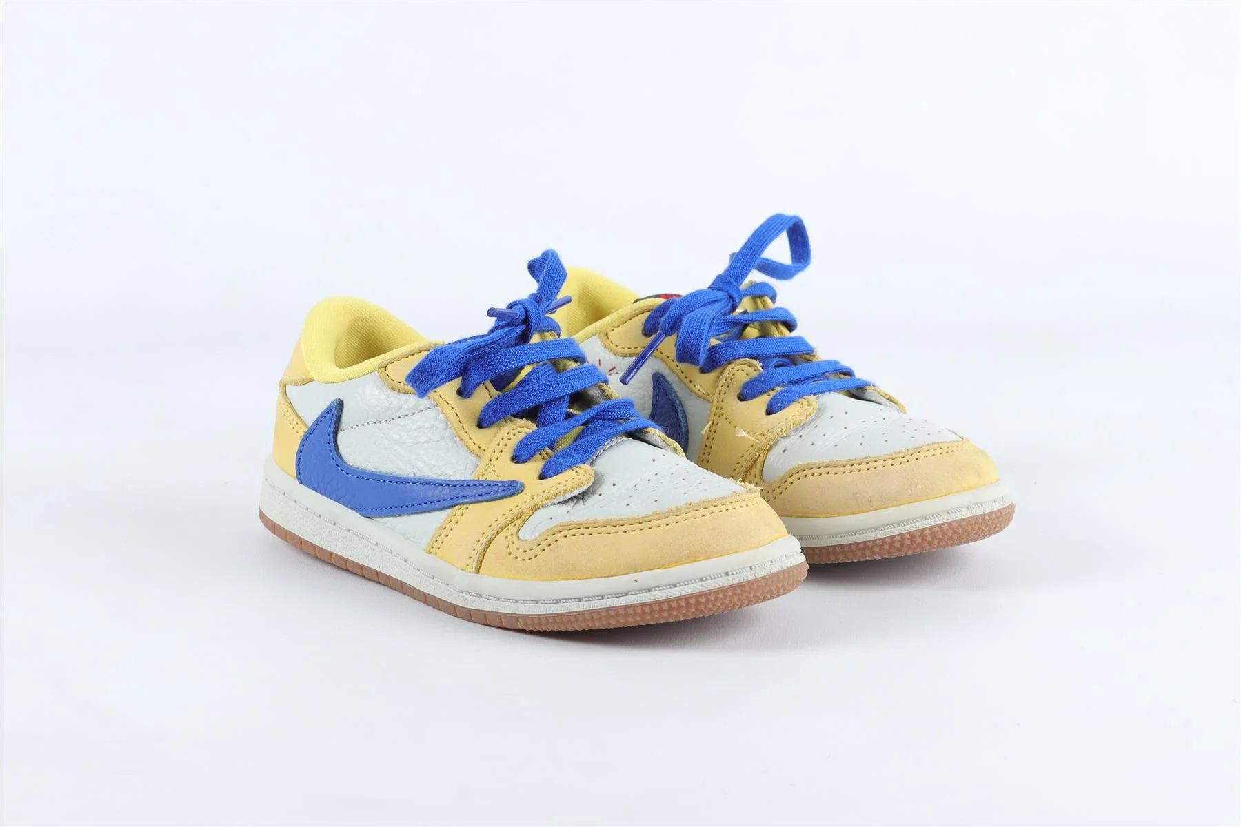 NIKE + TRAVIS SCOTT YELLOW KIDS AIR JORDAN 1 CANARY SNEAKERS EU 27 UK 9.5 US 10 - Image 2