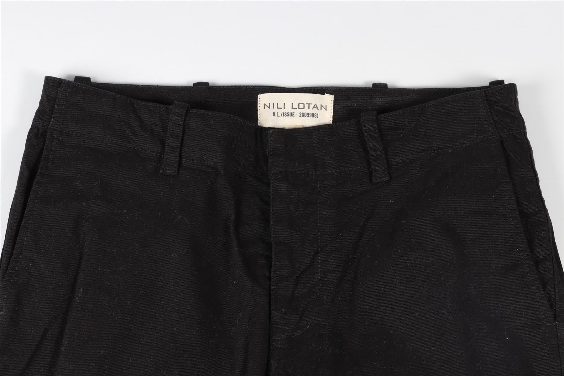 NILI LOTAN BLACK COTTON TAPERED PANTS W25 UK 6-8 - Image 3