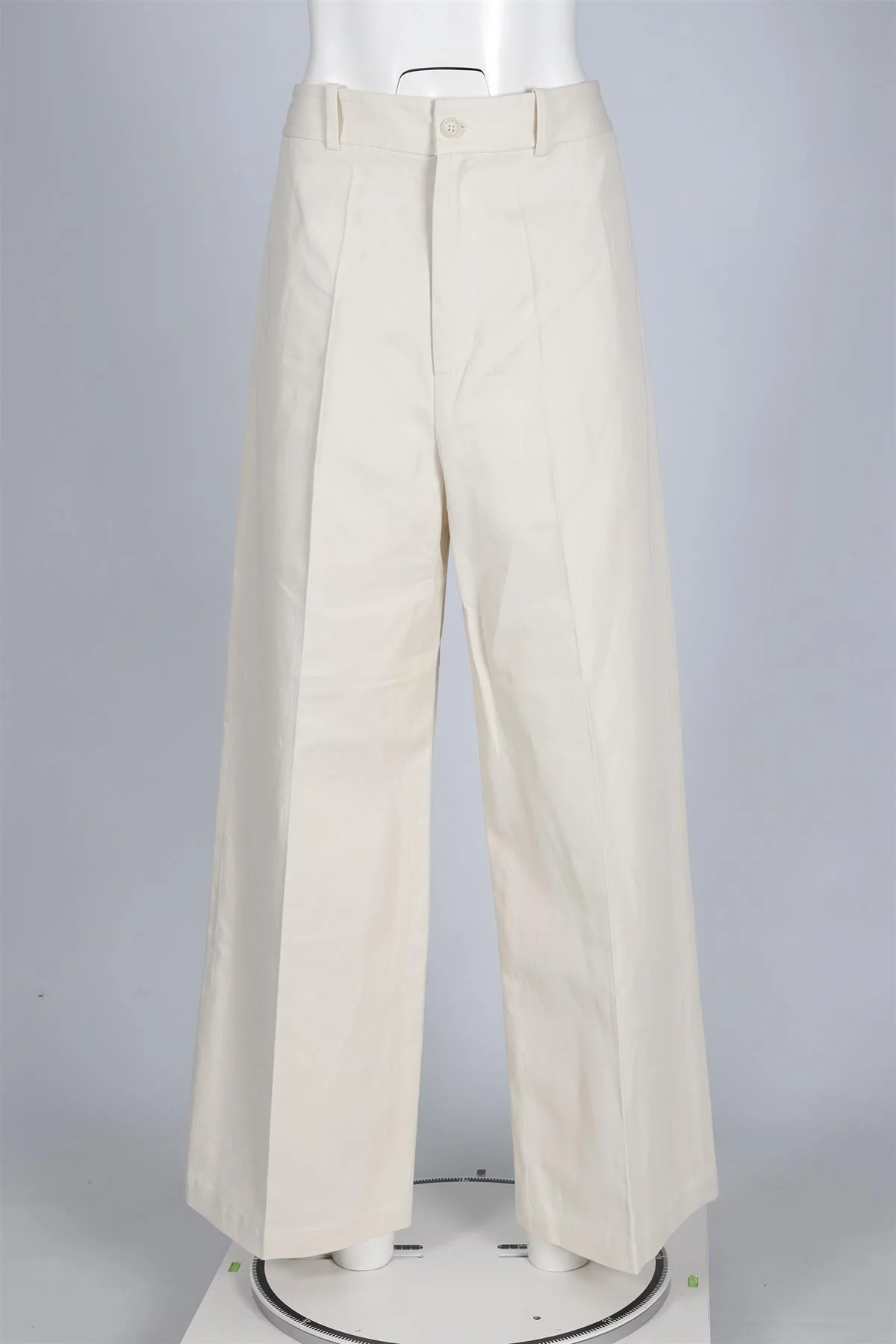 NILI LOTAN CREAM COTTON WIDE LEG PANTS US 8 UK 12 - Image 2