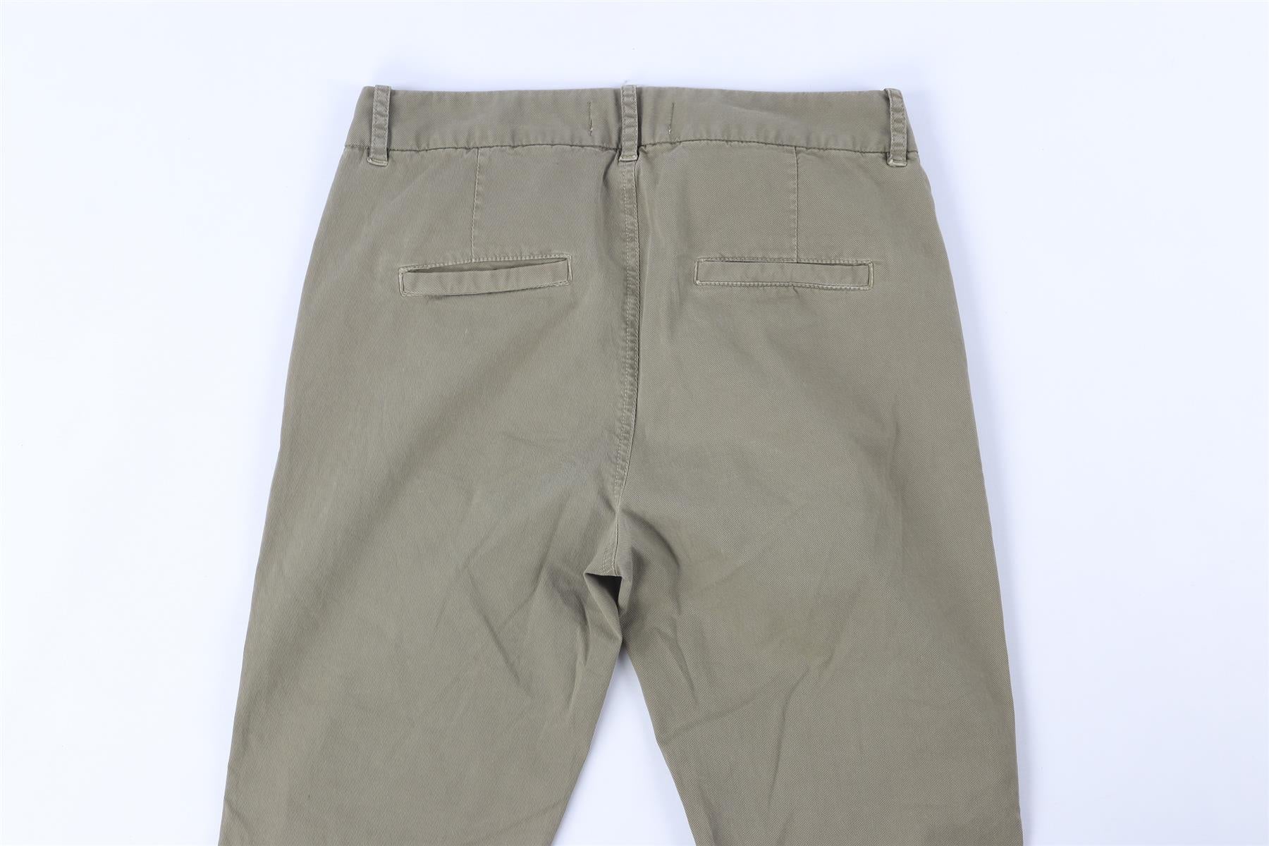 NILI LOTAN GREEN COTTON TAPERED PANTS US 0 UK 4 - Image 5
