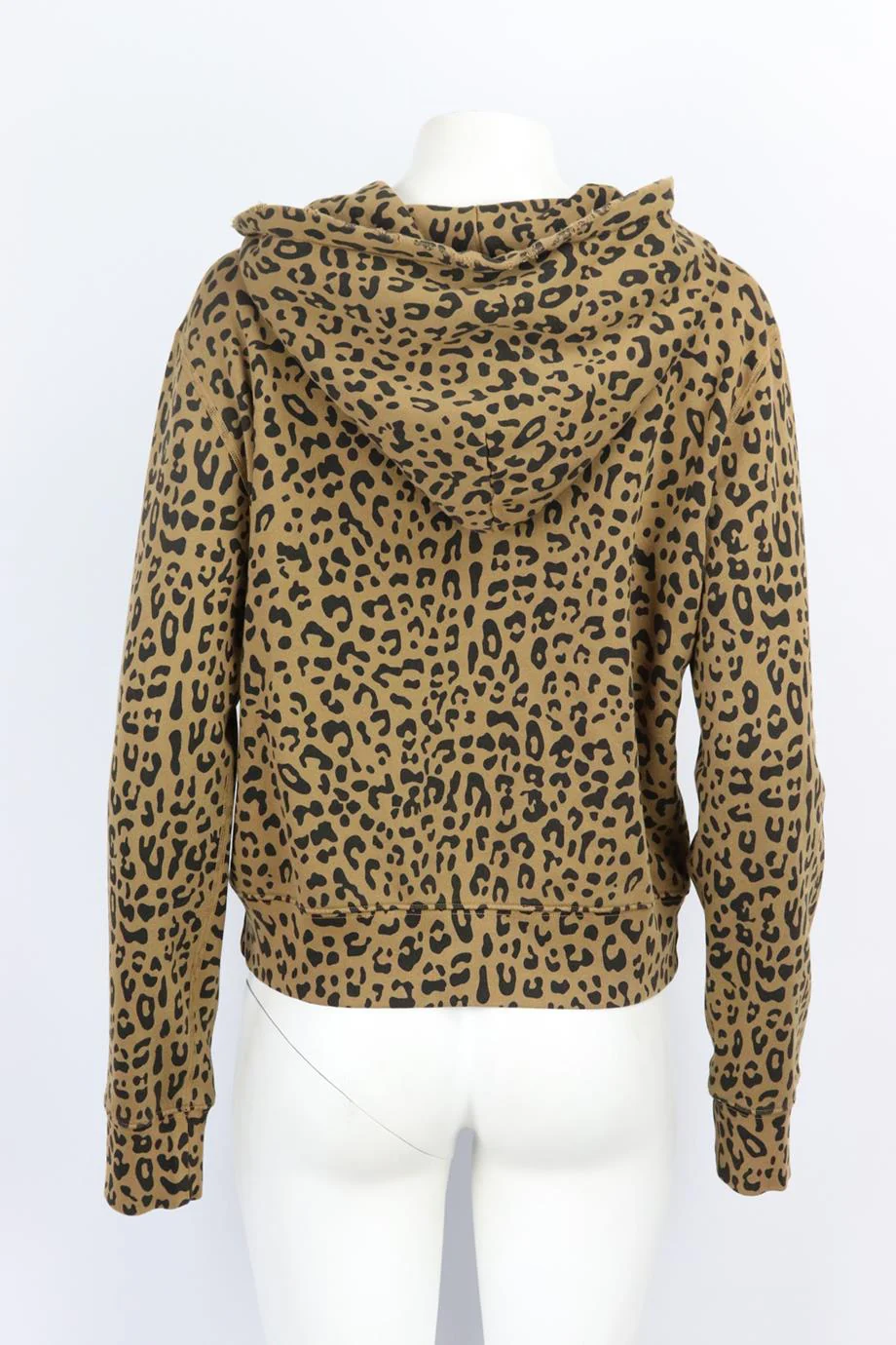 NILI LOTAN LEOPARD PRINT COTTON TERRY HOODIE LARGE - Image 4