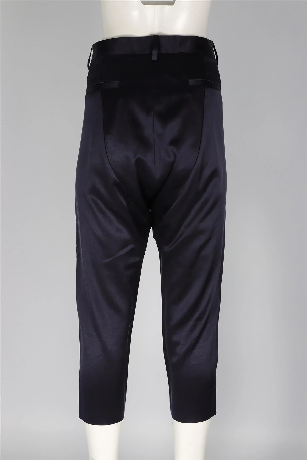 NILI LOTAN NAVY SILK TAPERED PANTS US 8 UK 12 - Image 4