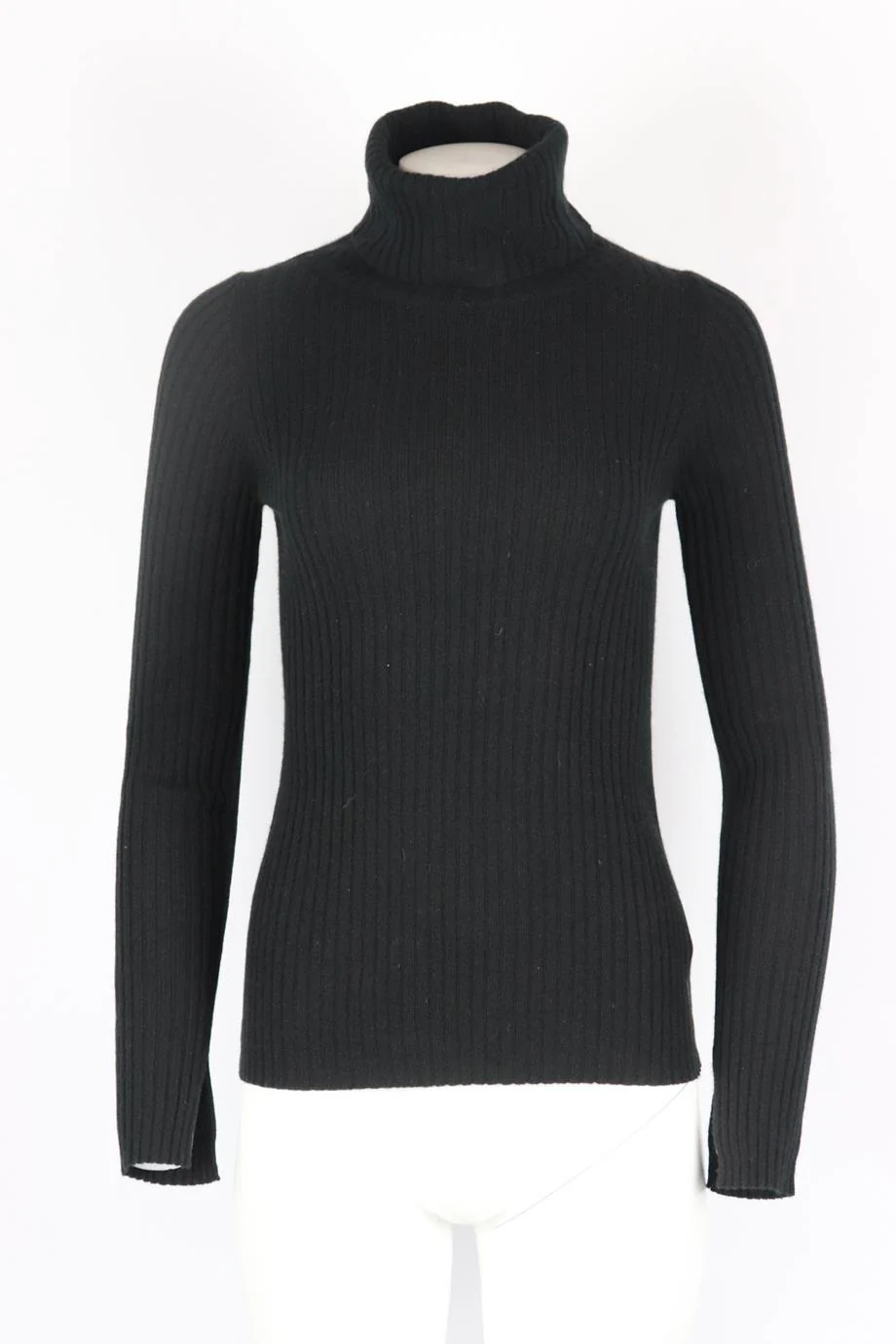 NILI LOTAN RIBBED CASHMERE TURTLENECK SWEATER MEDIUM - Image 2
