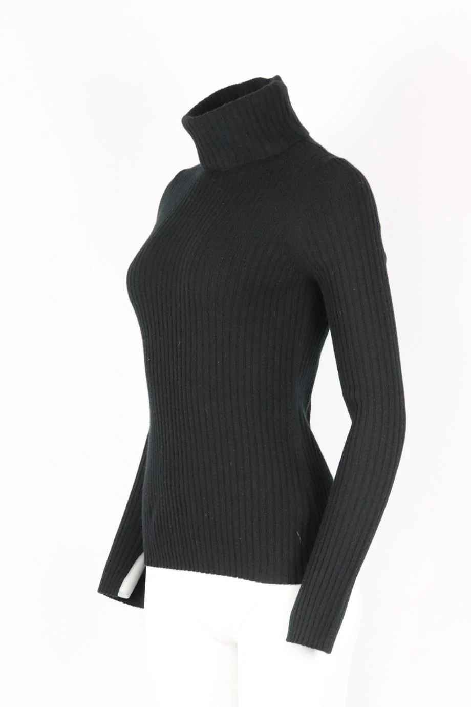 NILI LOTAN RIBBED CASHMERE TURTLENECK SWEATER MEDIUM - Image 3