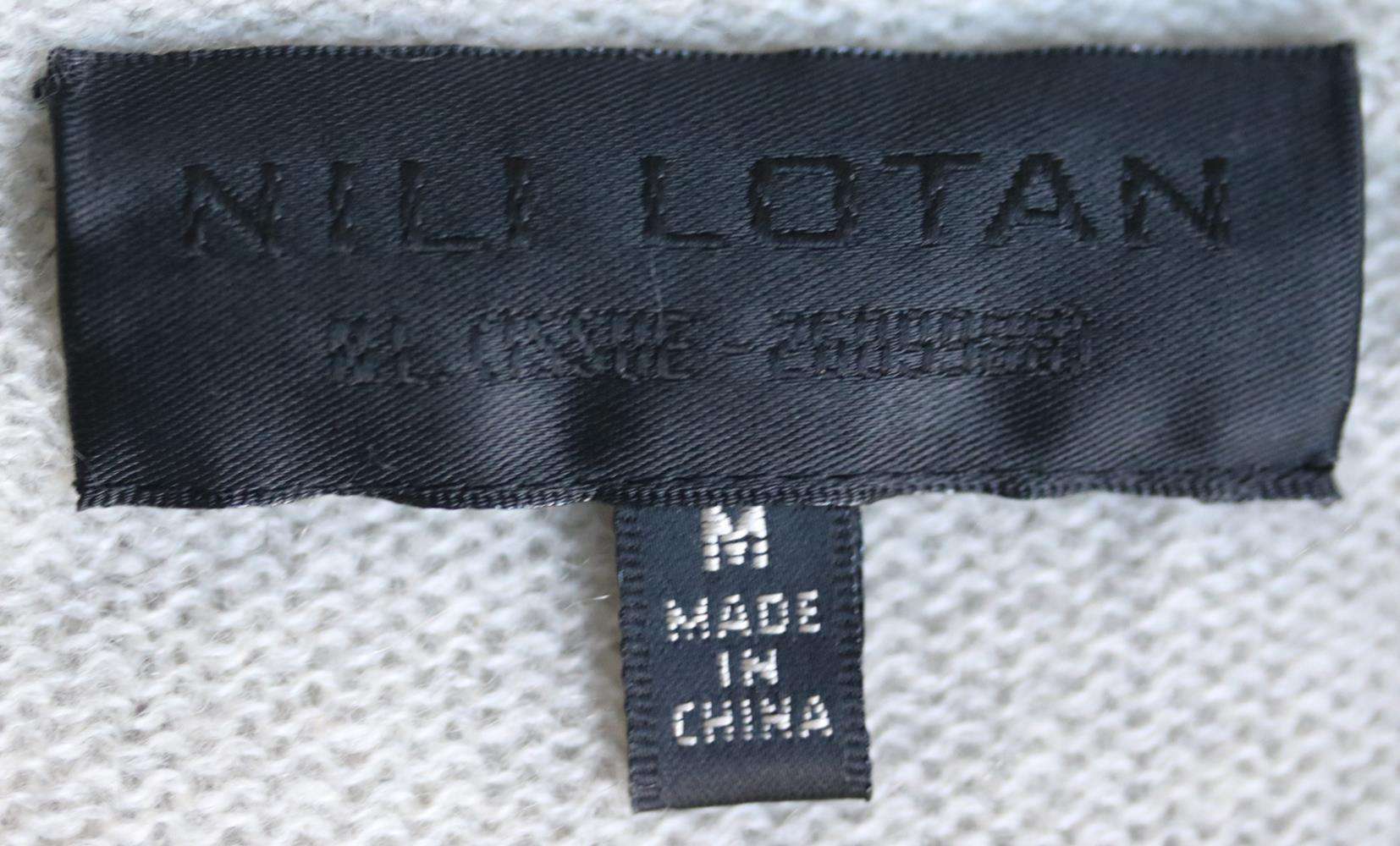 NILI LOTAN V-NECK CASHMERE SWEATER MEDIUM - Image 4