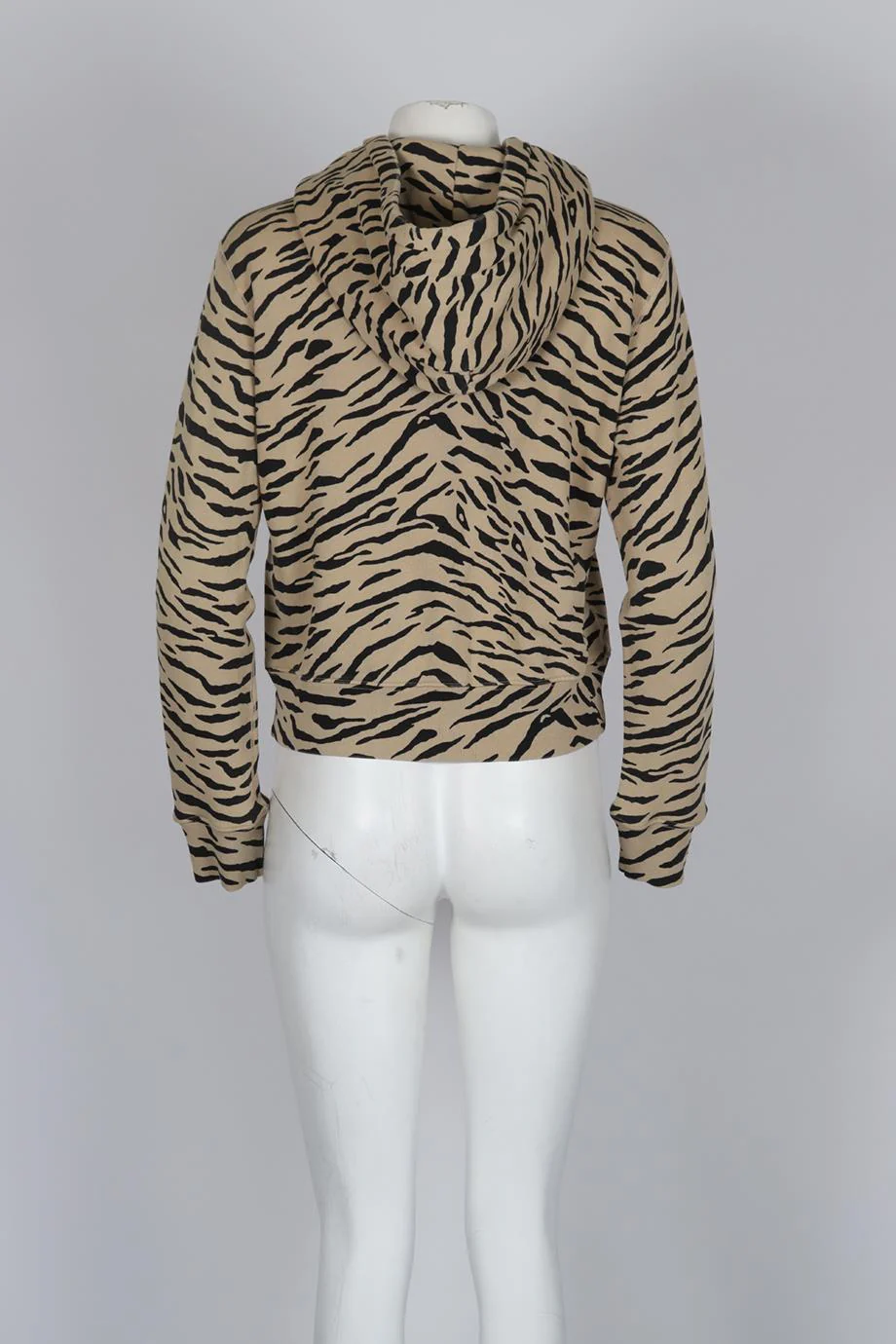NILLI LOTAN PRINTED COTTON JERSEY HOODIE SMALL - Image 4