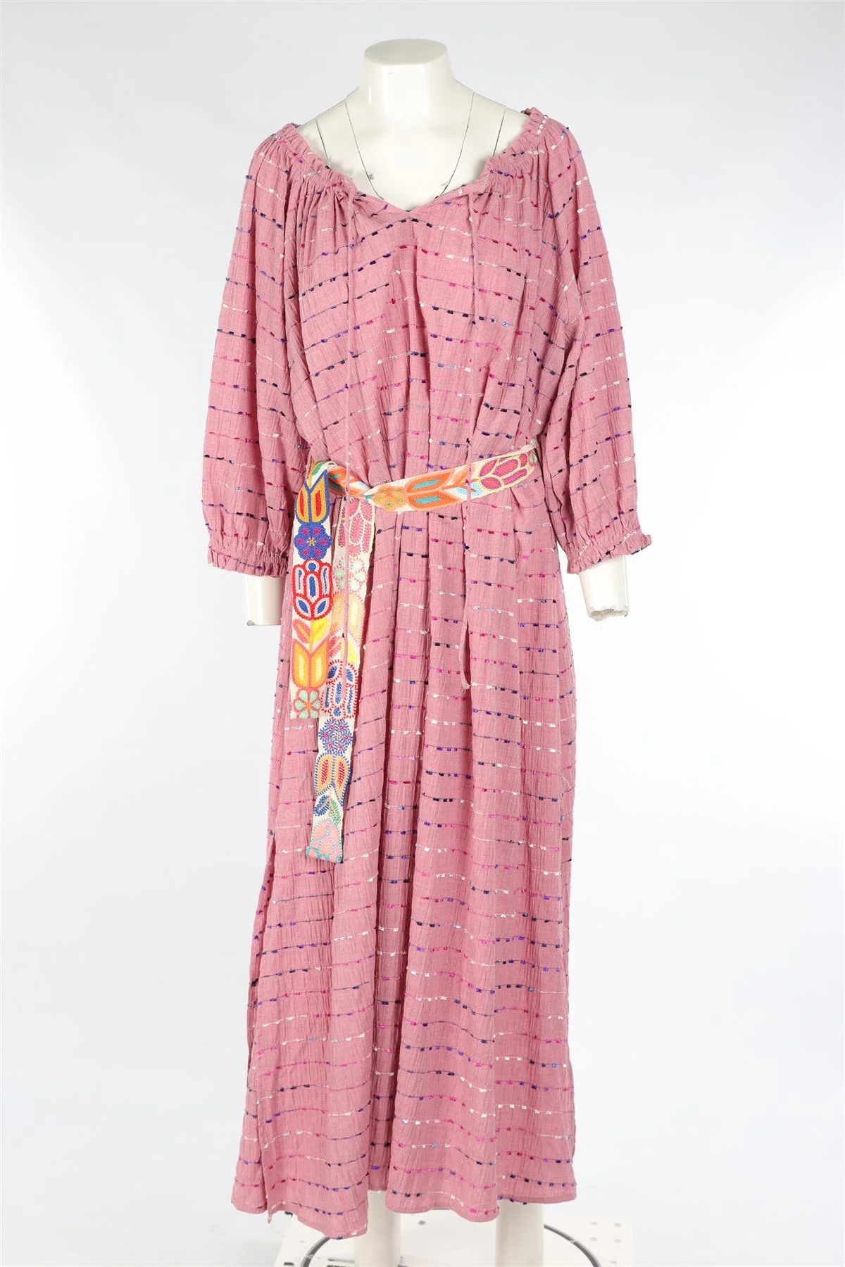 NINETTE PINK COTTON MAXI DRESS LARGE ONE SIZE - Image 2