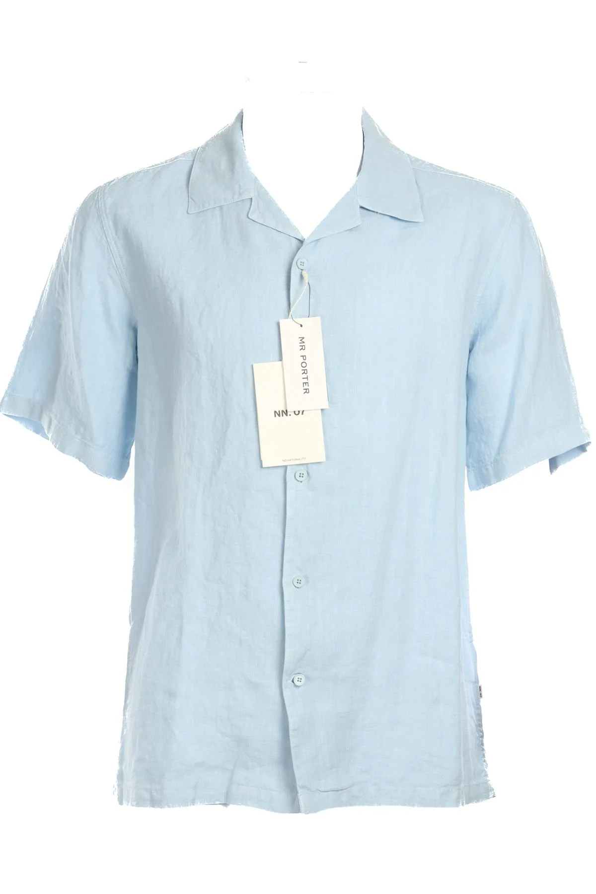 NO NATIONALITY BLUE MENS LINEN SHIRT SMALL
