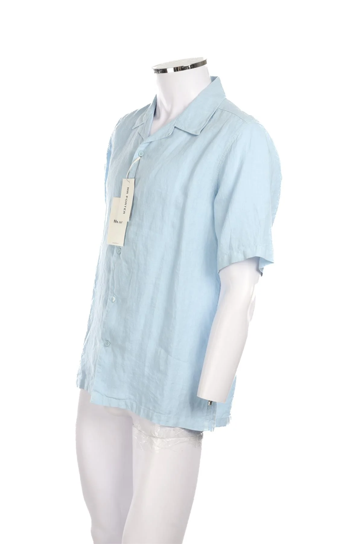 NO NATIONALITY BLUE MENS LINEN SHIRT SMALL - Image 3