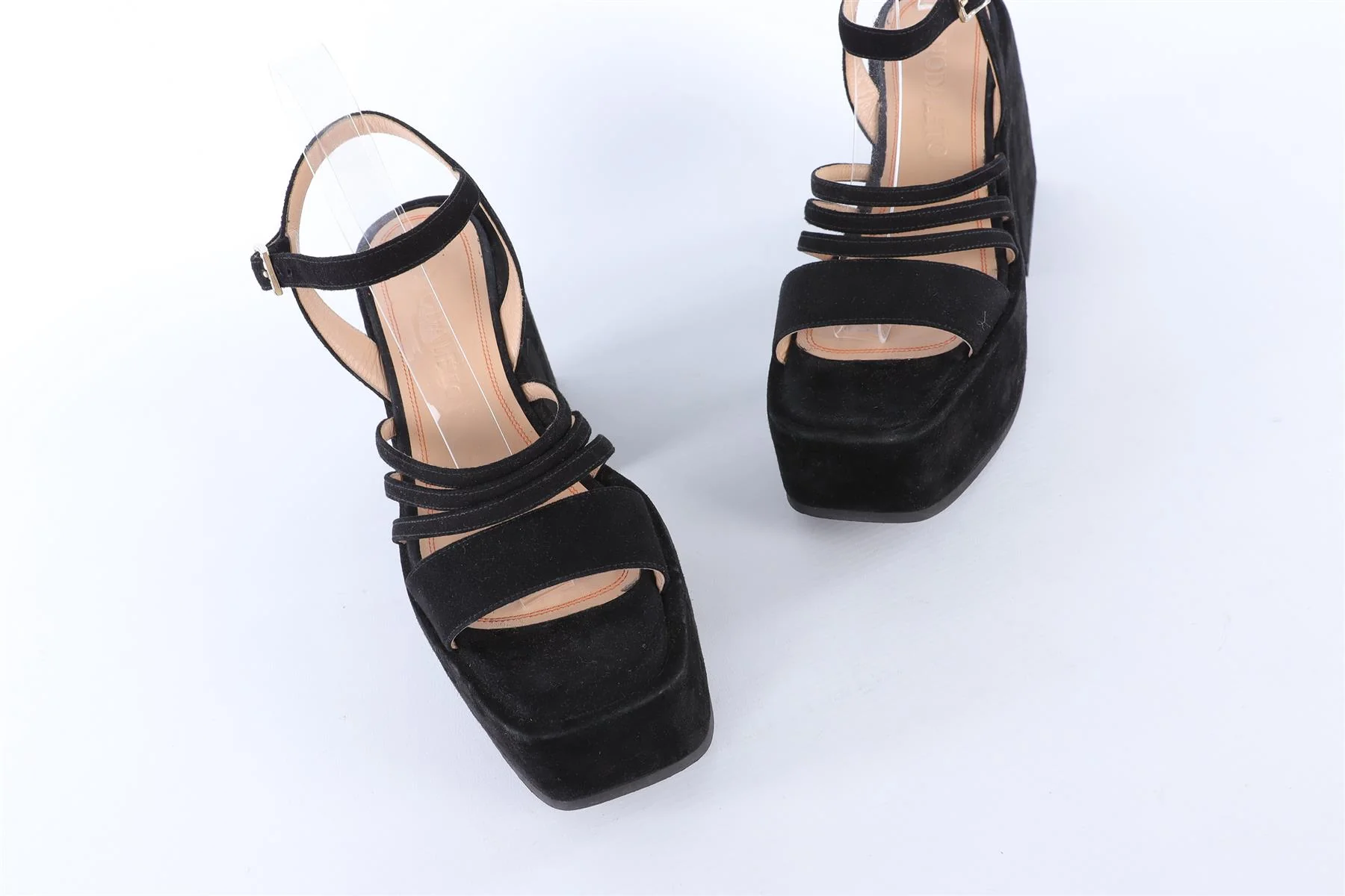 NODALETO BLACK SUEDE PLATFORM SANDALS EU 38.5 UK 5.5 US 8.5 - Image 4