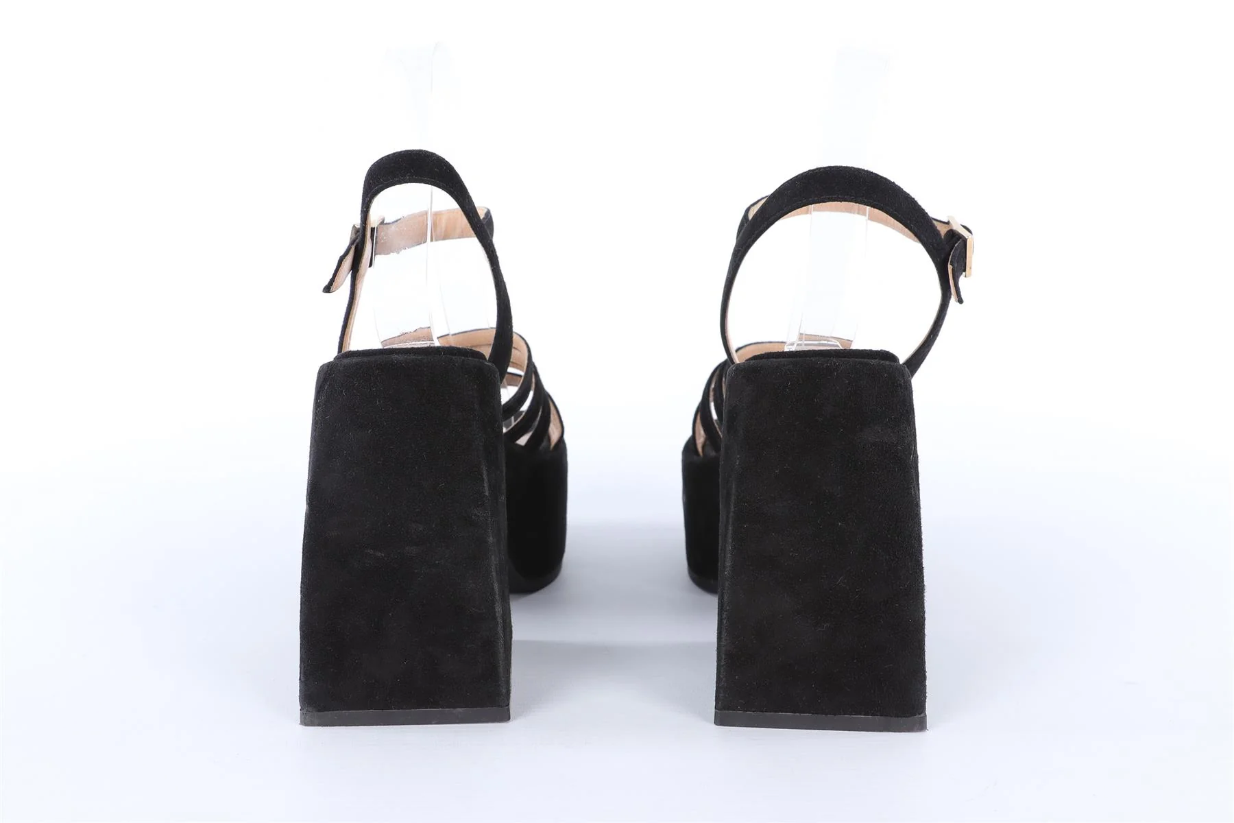NODALETO BLACK SUEDE PLATFORM SANDALS EU 38.5 UK 5.5 US 8.5 - Image 5