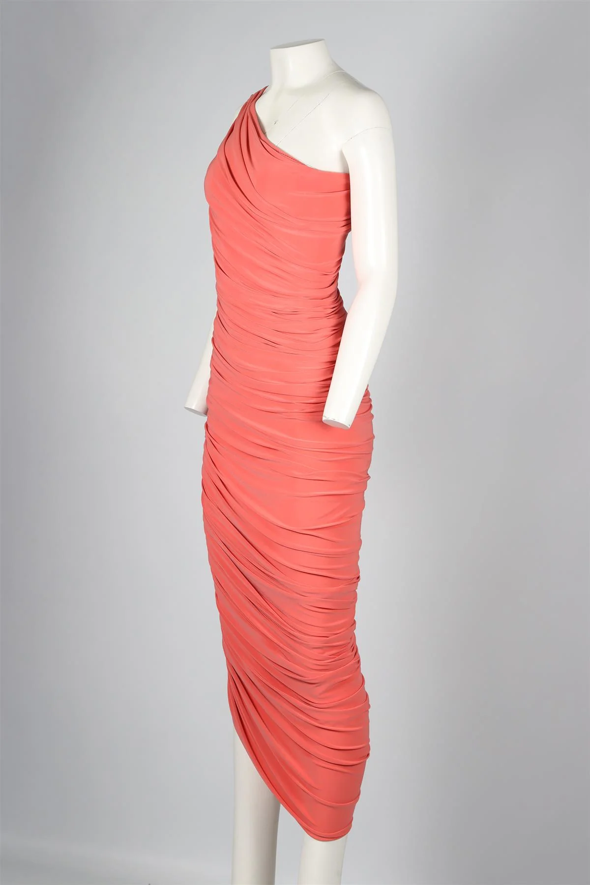 NORMA KAMALI ORANGE JERSEY MIDI DRESS SMALL - Image 3