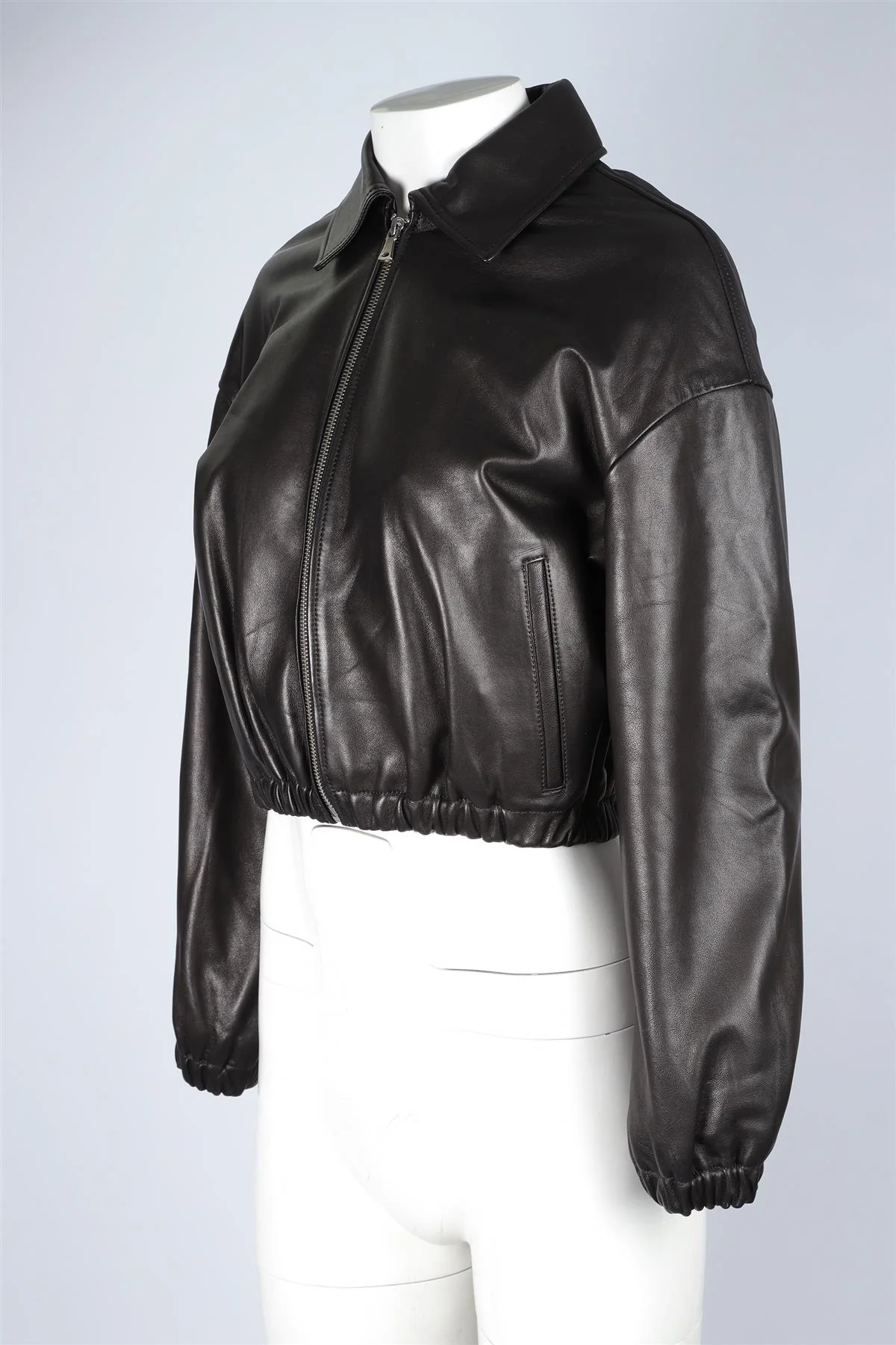 NOUR HAMMOUR BLACK LEATHER JACKET FR 36 UK 8 - Image 3